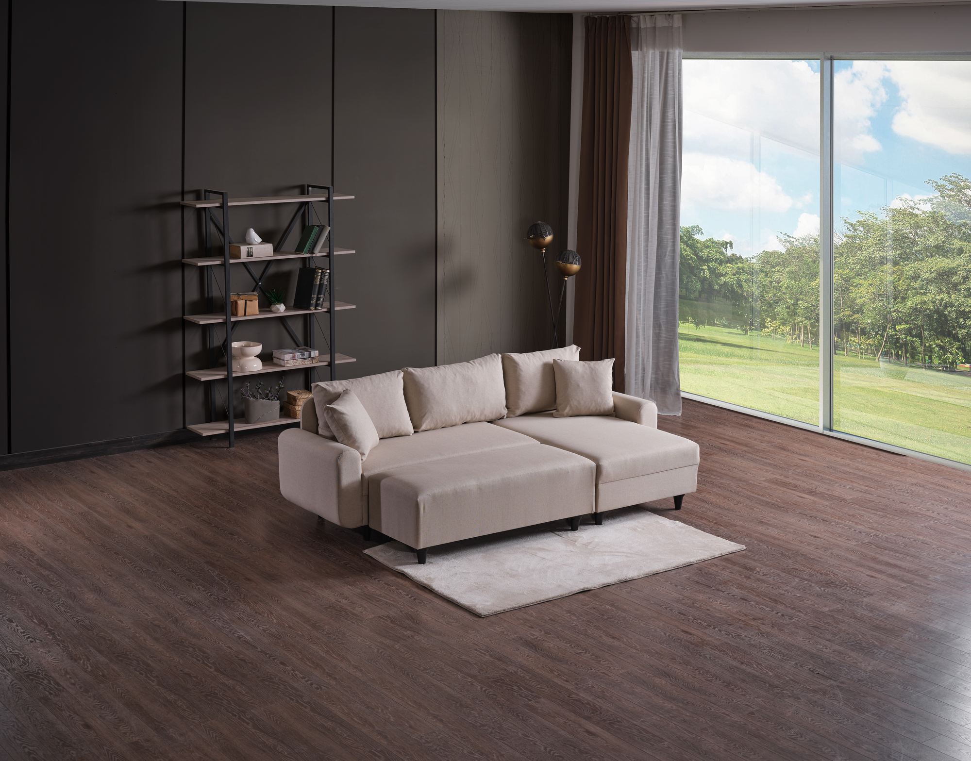 Rohová sedačka Flavia – Béžová