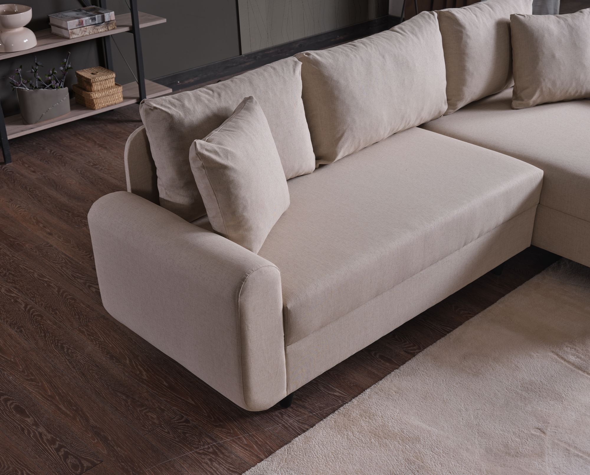 Rohová sedačka Flavia – Béžová