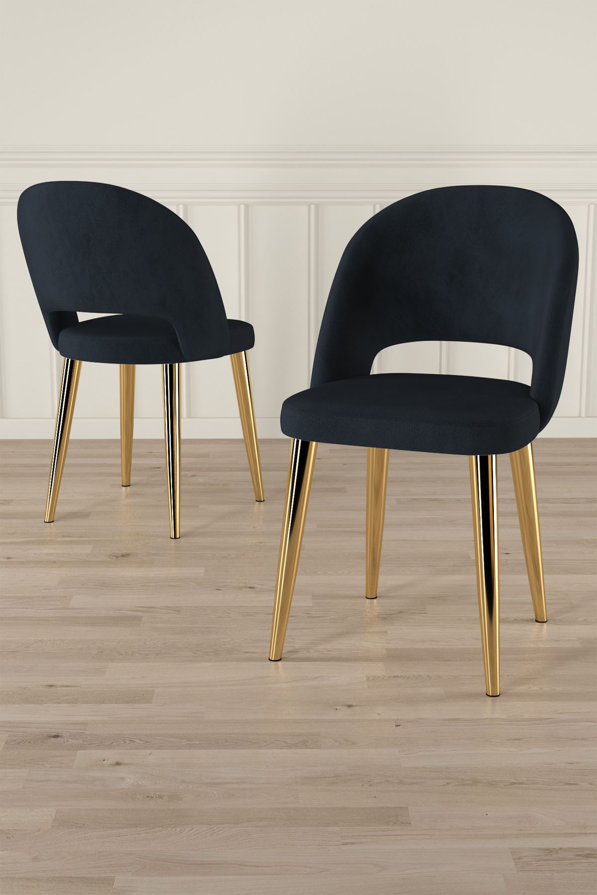 Jídelní židle PANE – Set 6 ks / Antracitová / Zlatá ASIRGROUP