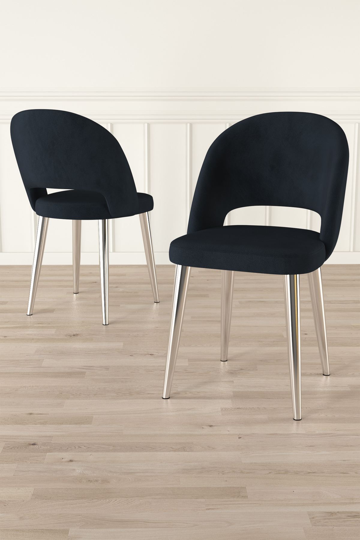 Jídelní židle PANE – Set 6 ks / Antracitová / Stříbrná ASIRGROUP