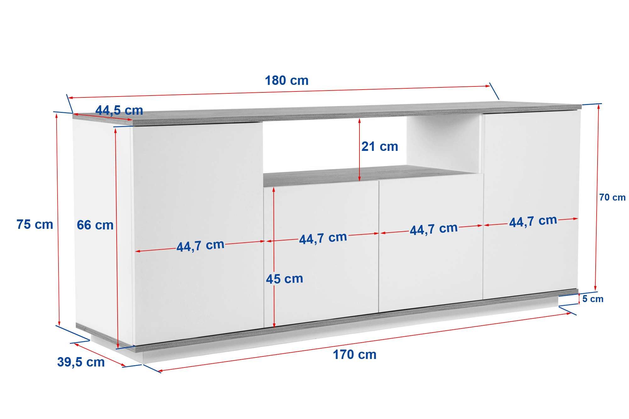 Komoda Arista – biela, atlantická borovica