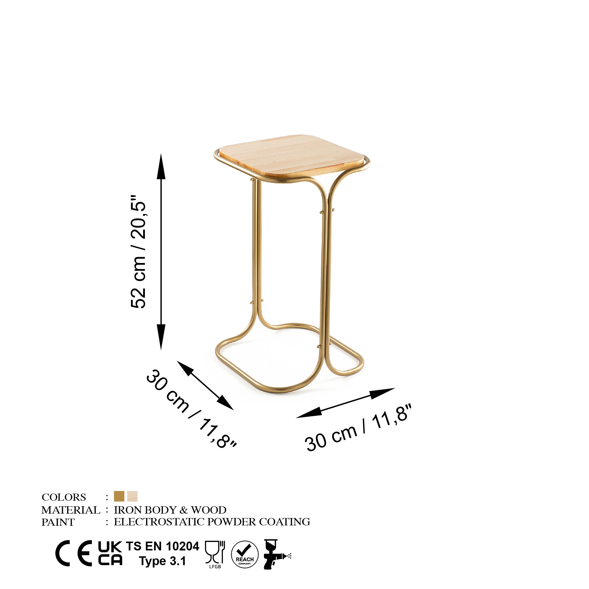 Konferenčný stolík Shb-001-C, dub/zlatá