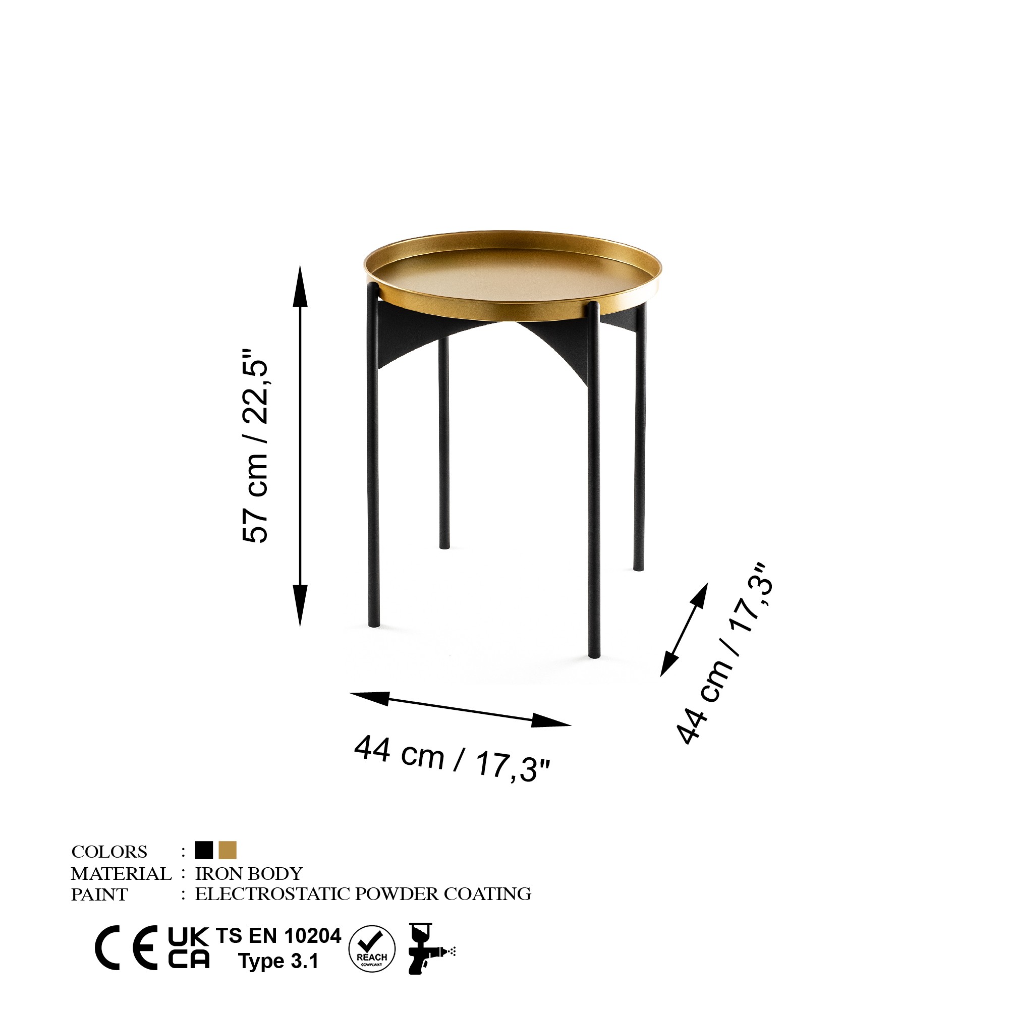 Konferenčný stolík Shb-002, čierna/zlatá