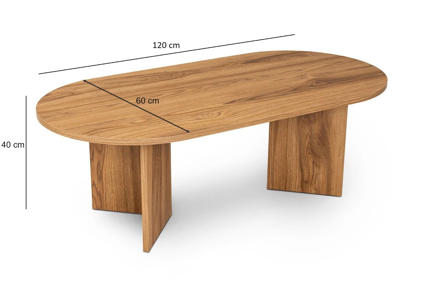 Konferenčný stolík Oval, dub