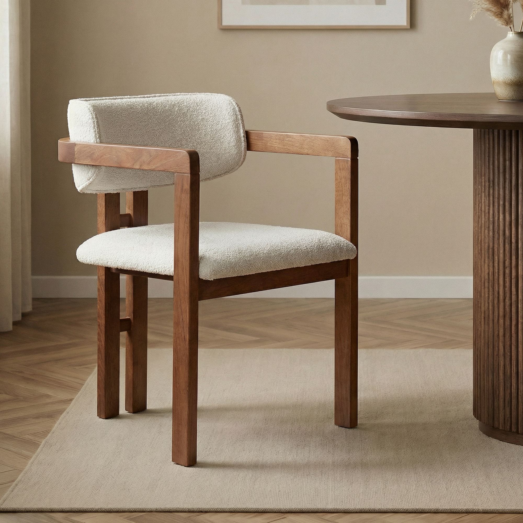 Stolička Toscana – biela/orech