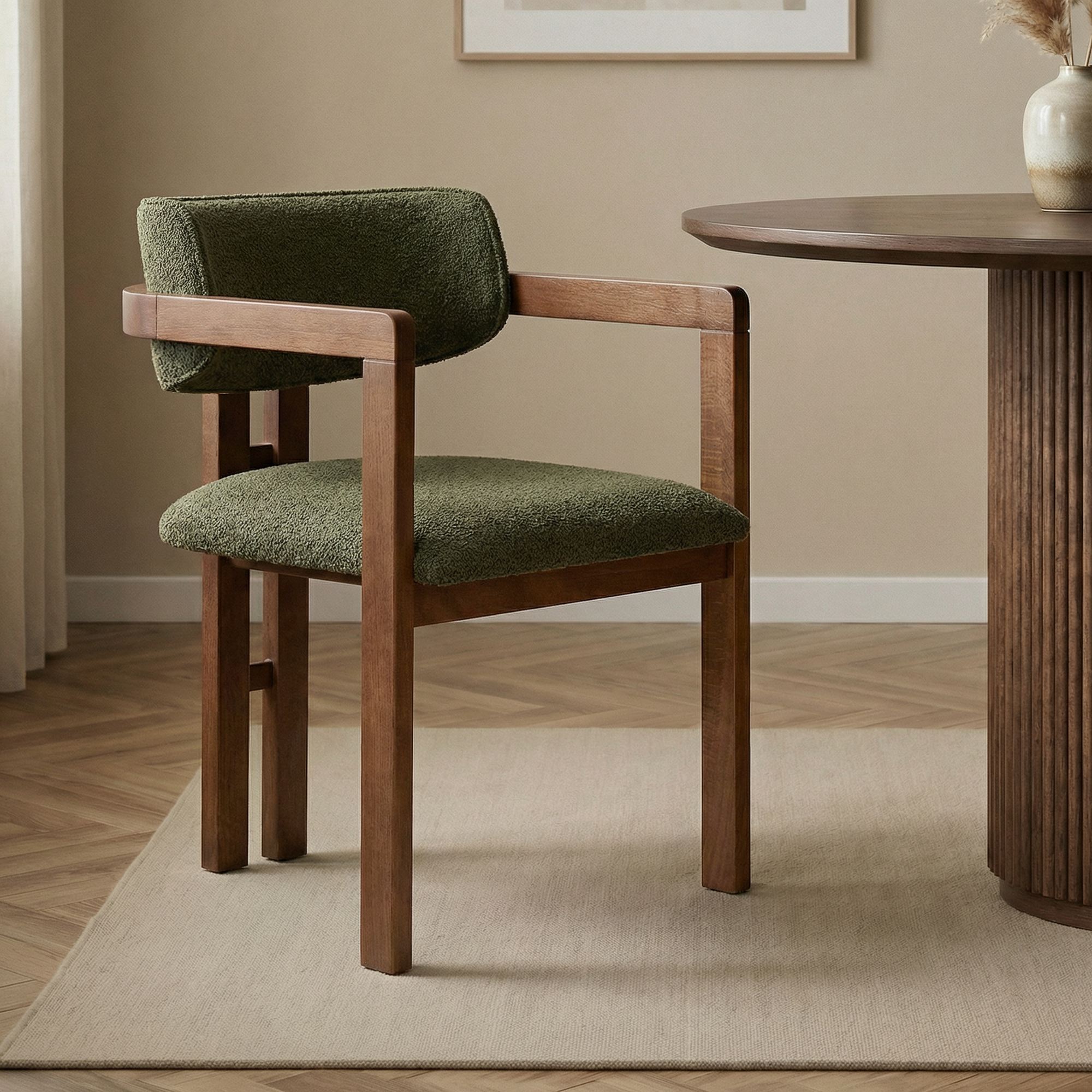 Stolička Toscana – zelená/orech