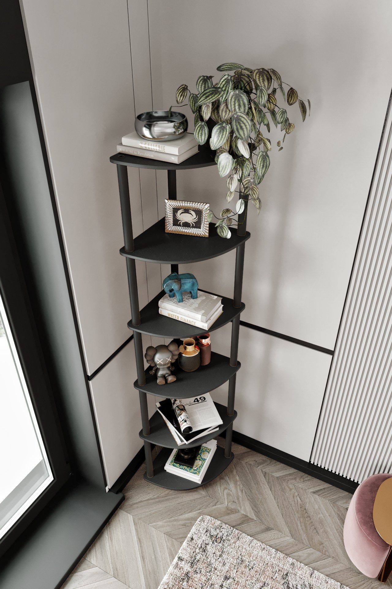 Knihovna BOOKCASE 6 Corner ASIRGROUP (foto 6)