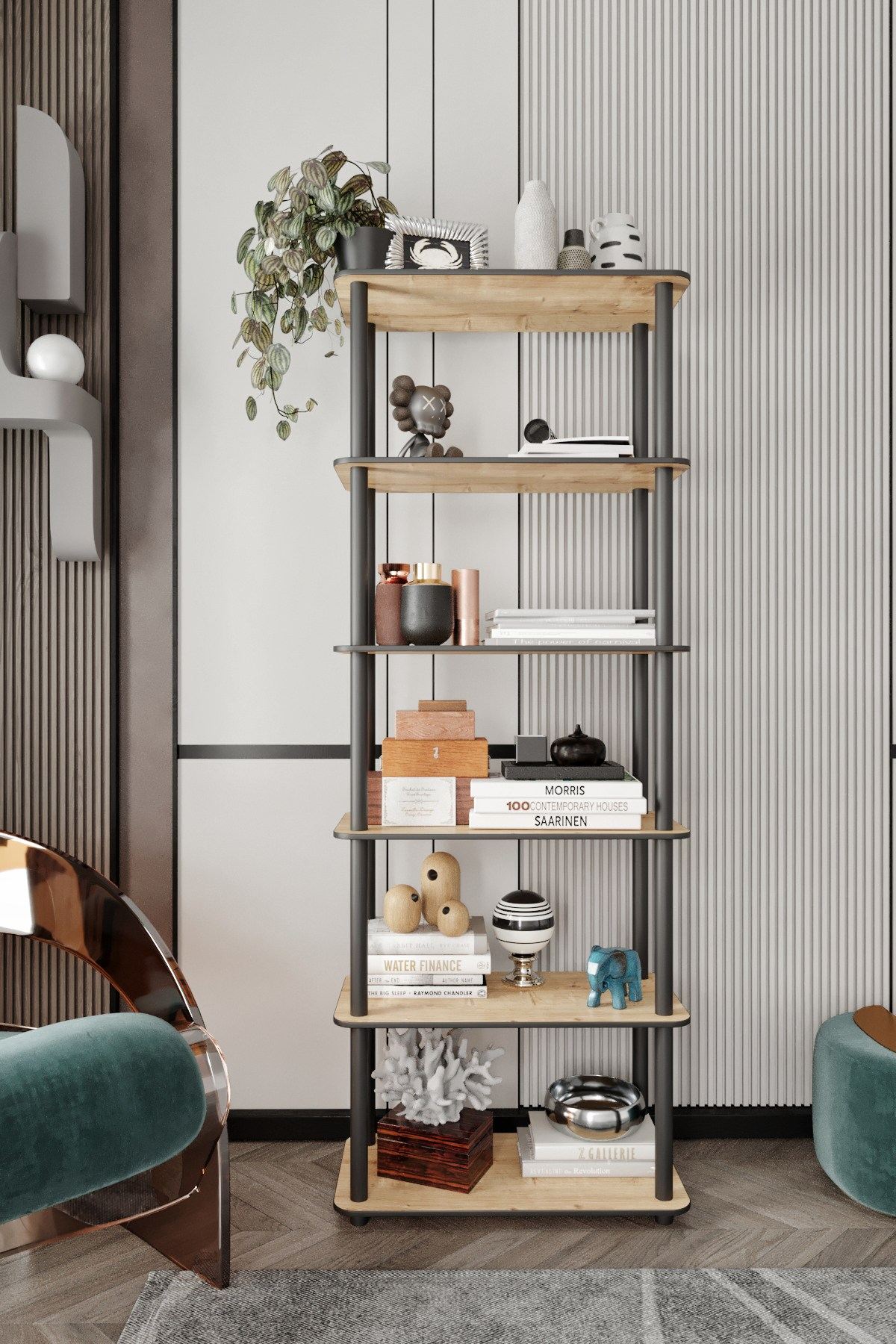 Knižnica 6 obdĺžniková – dub