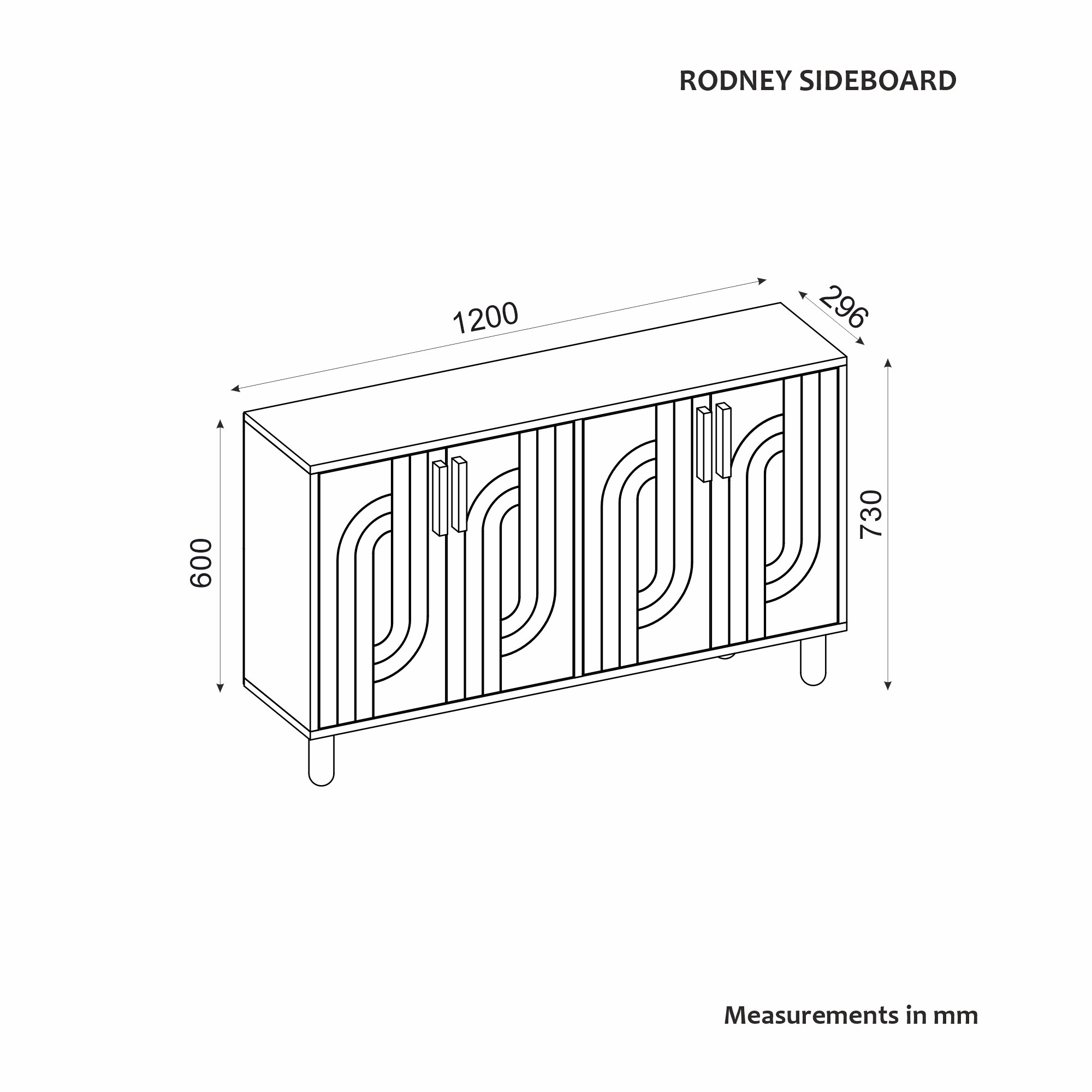 Komoda Rodney – Biela
