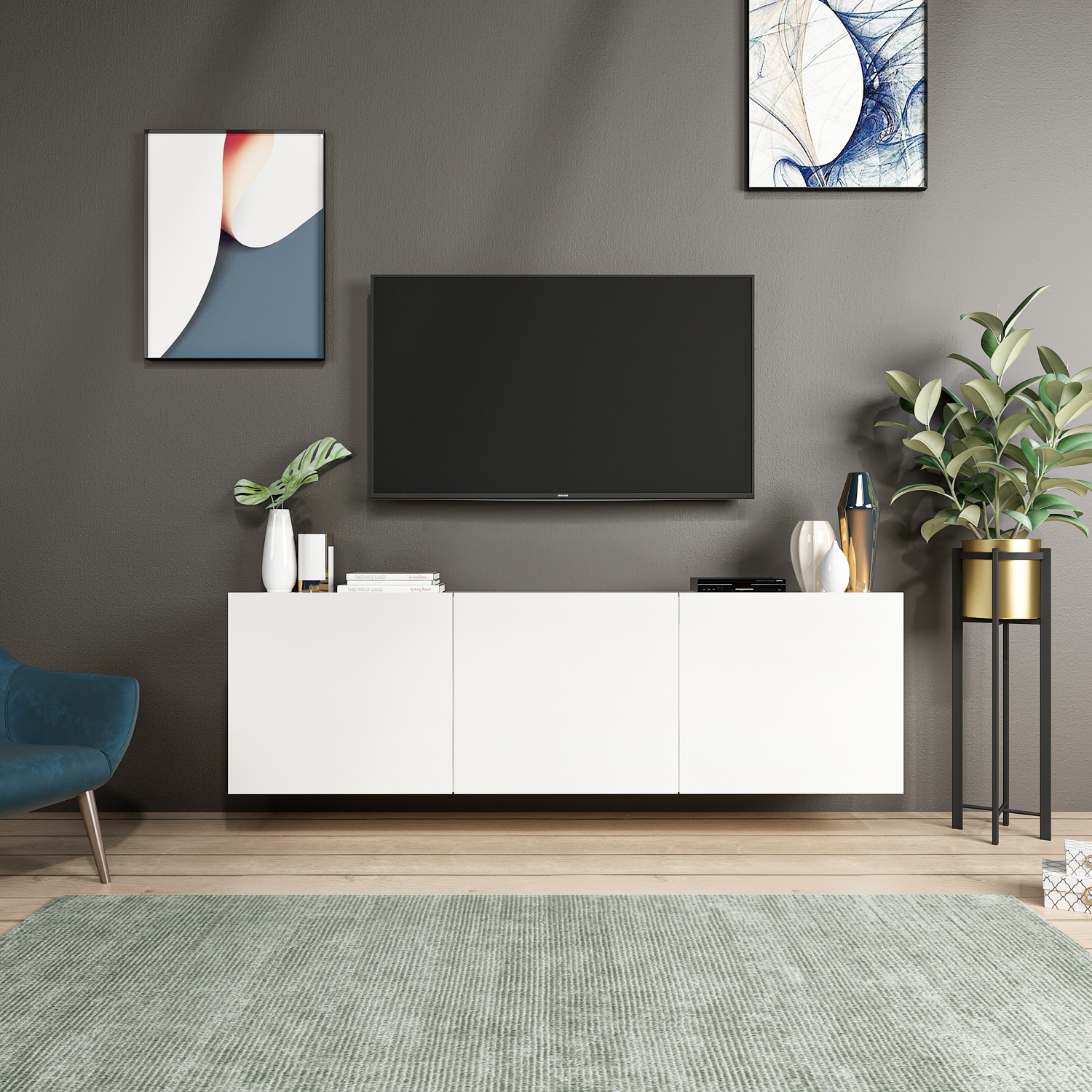 TV skrinka Biela