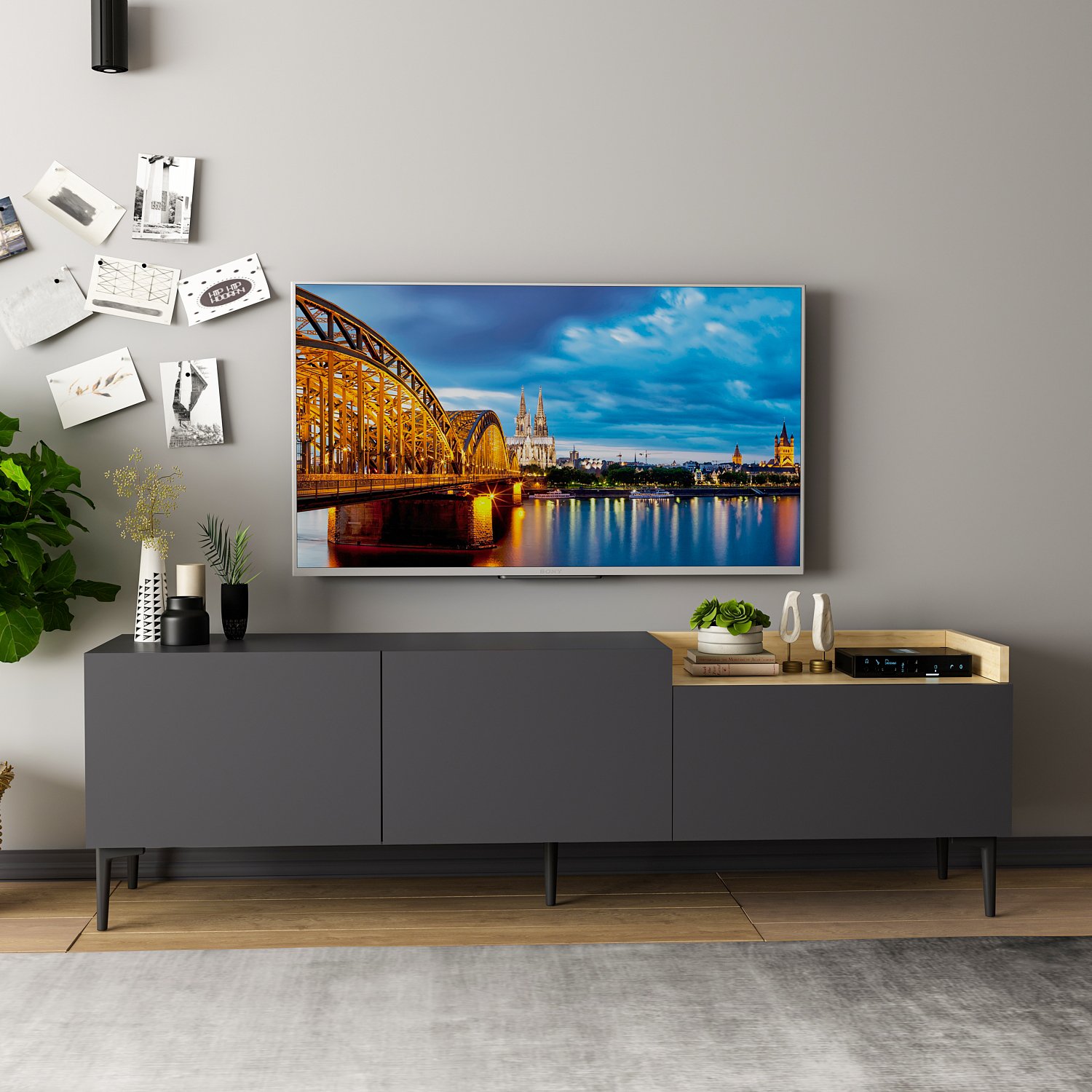 TV skrinka Mia – Antracitová