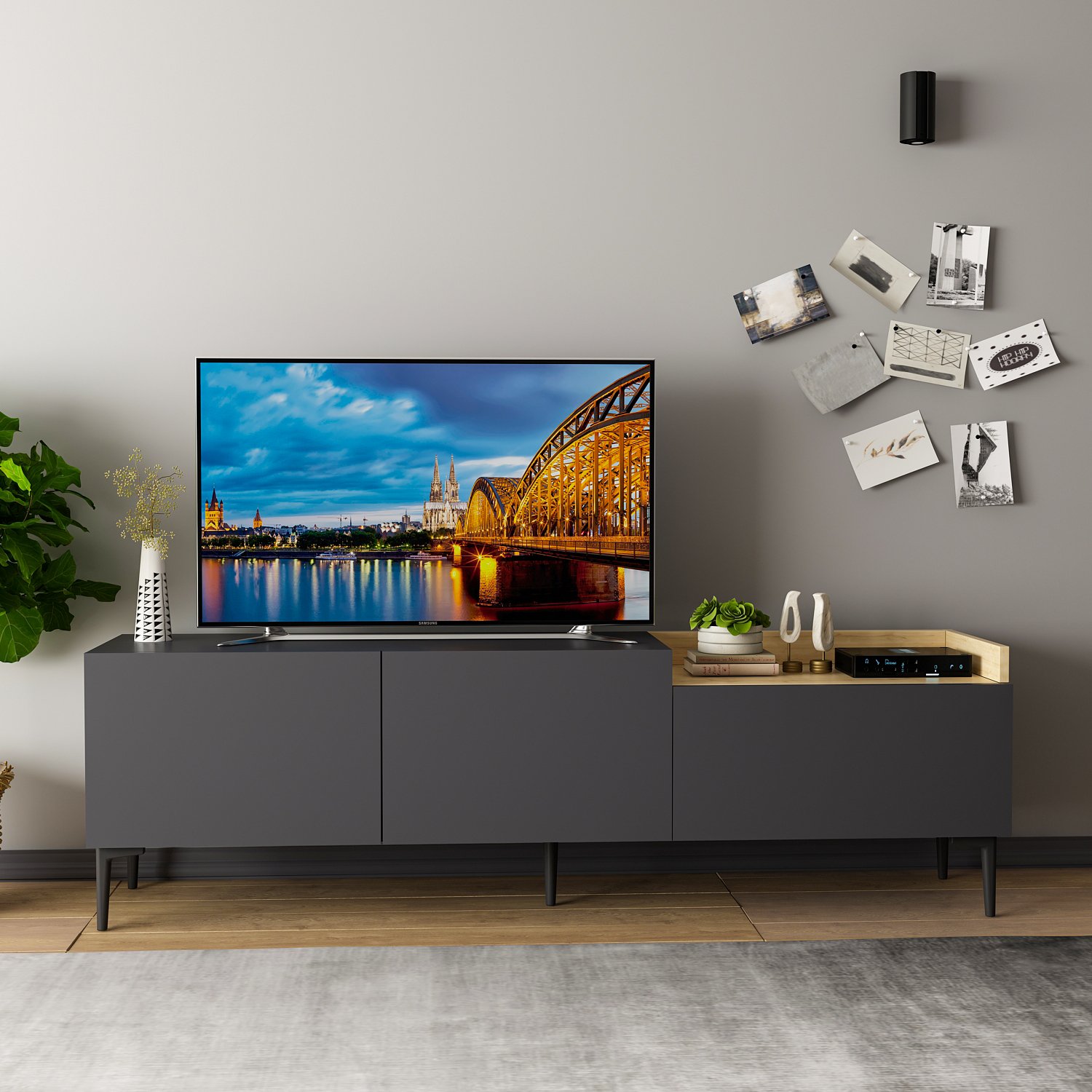 TV skrinka Mia – Antracitová