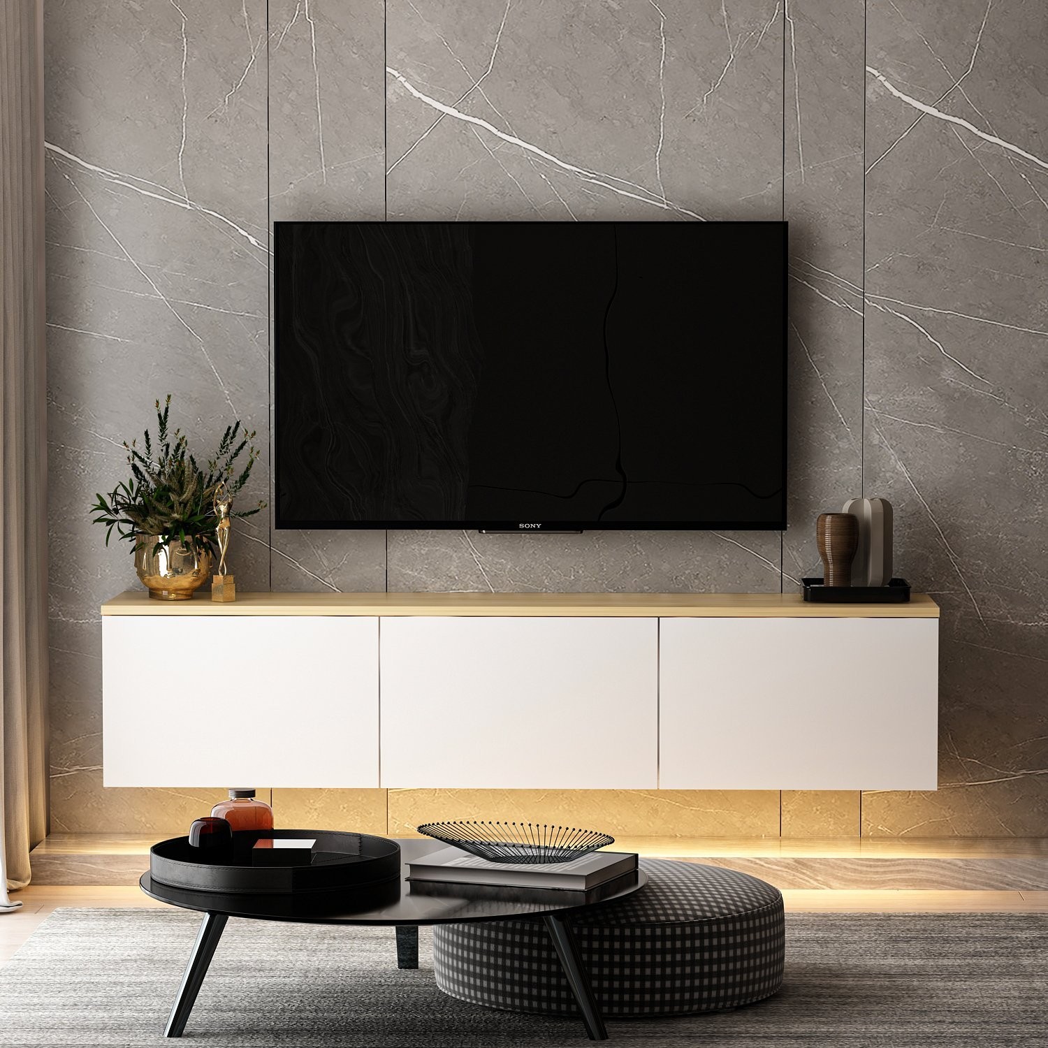 TV skrinka Neón – biela v2