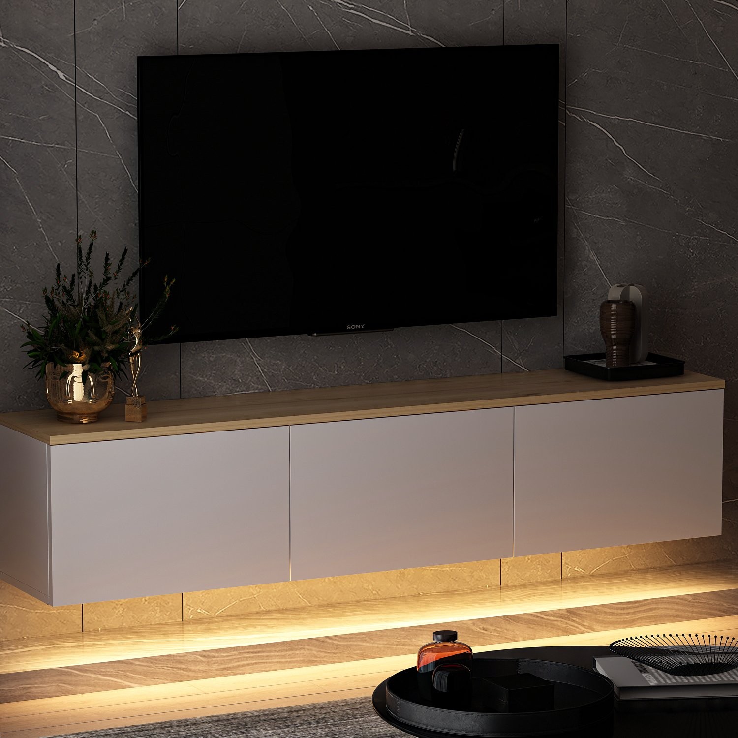 TV stolek NEON White v2 ASIRGROUP (foto 8)