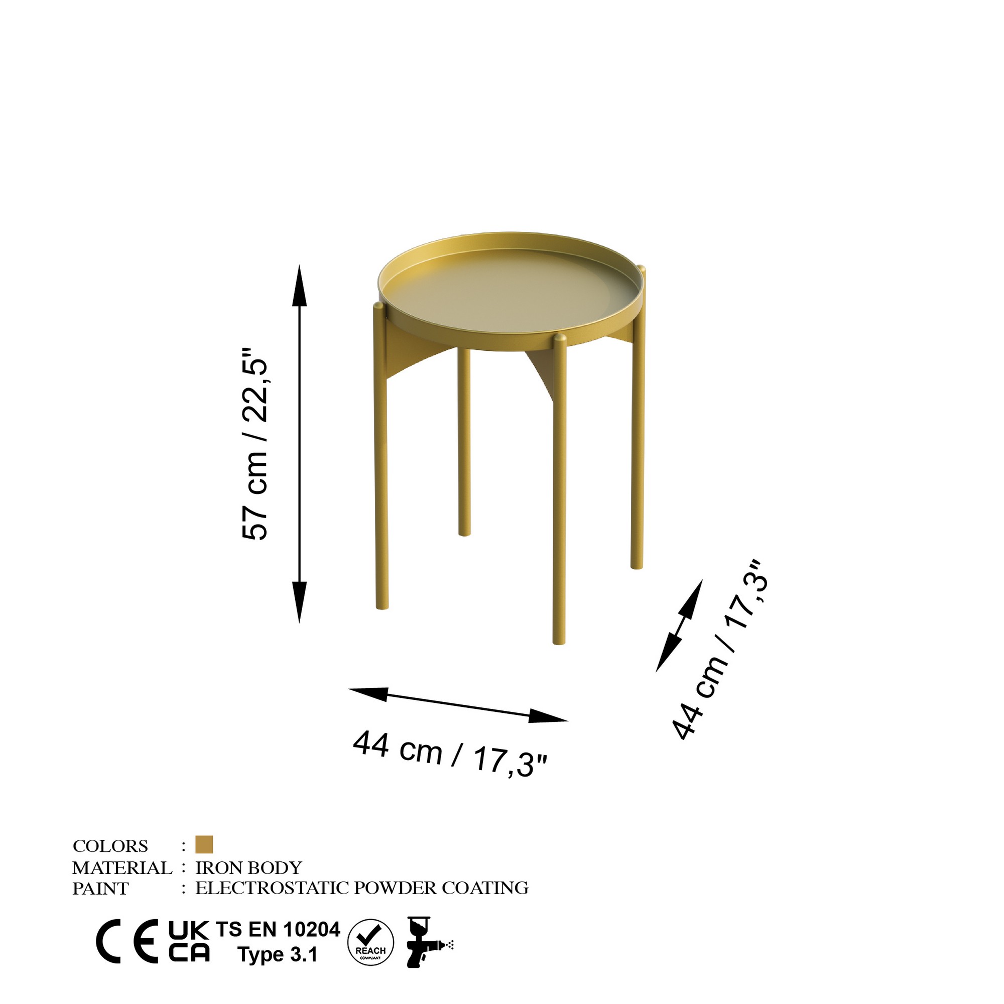 Konferenčný stolík Shb-002-B, zlatý