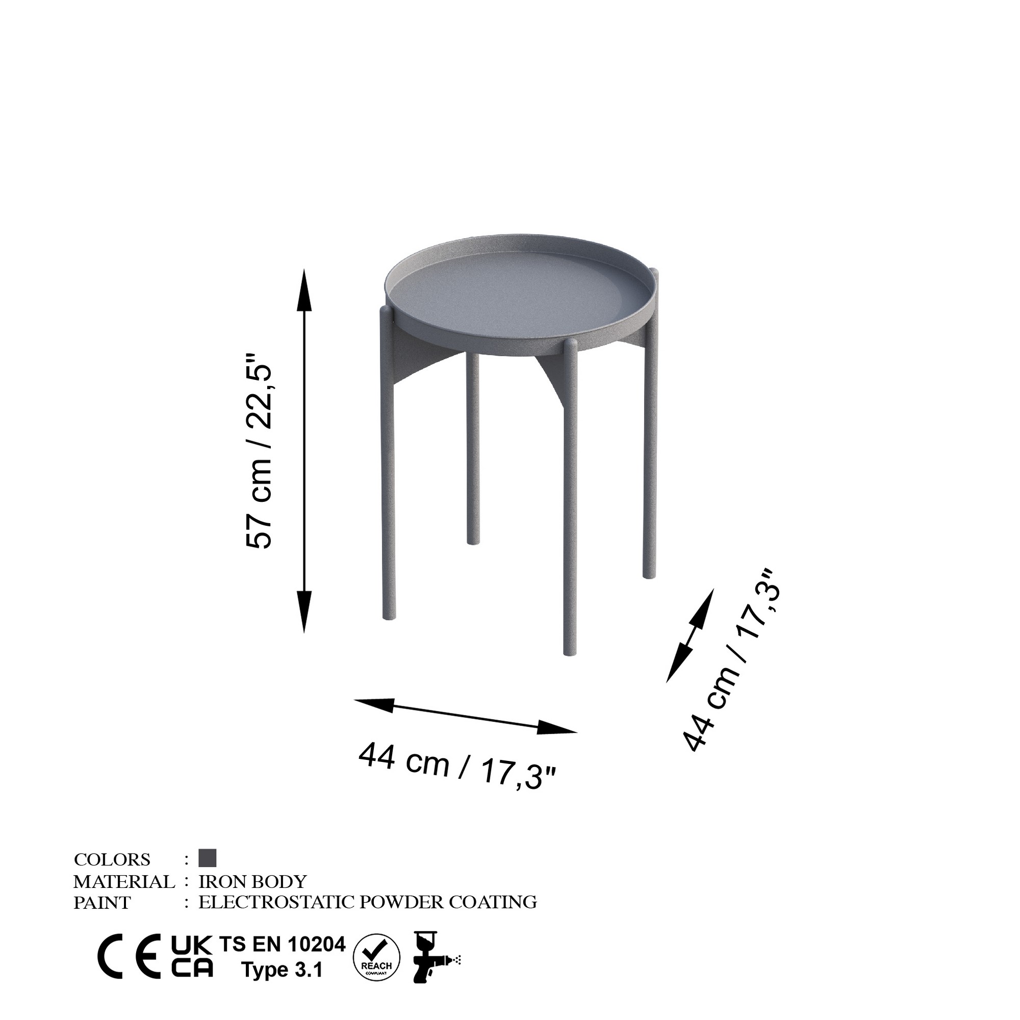 Konferenčný stolík Shb-002-D, sivý