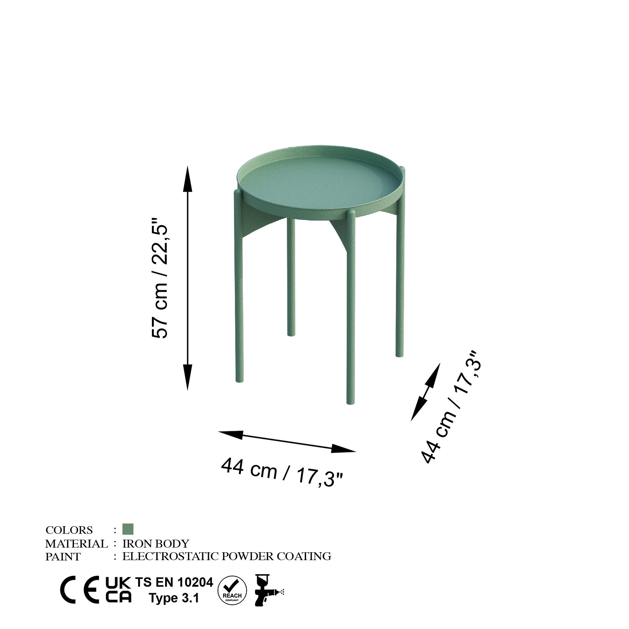 Konferenčný stolík Shb-002-E, zelený