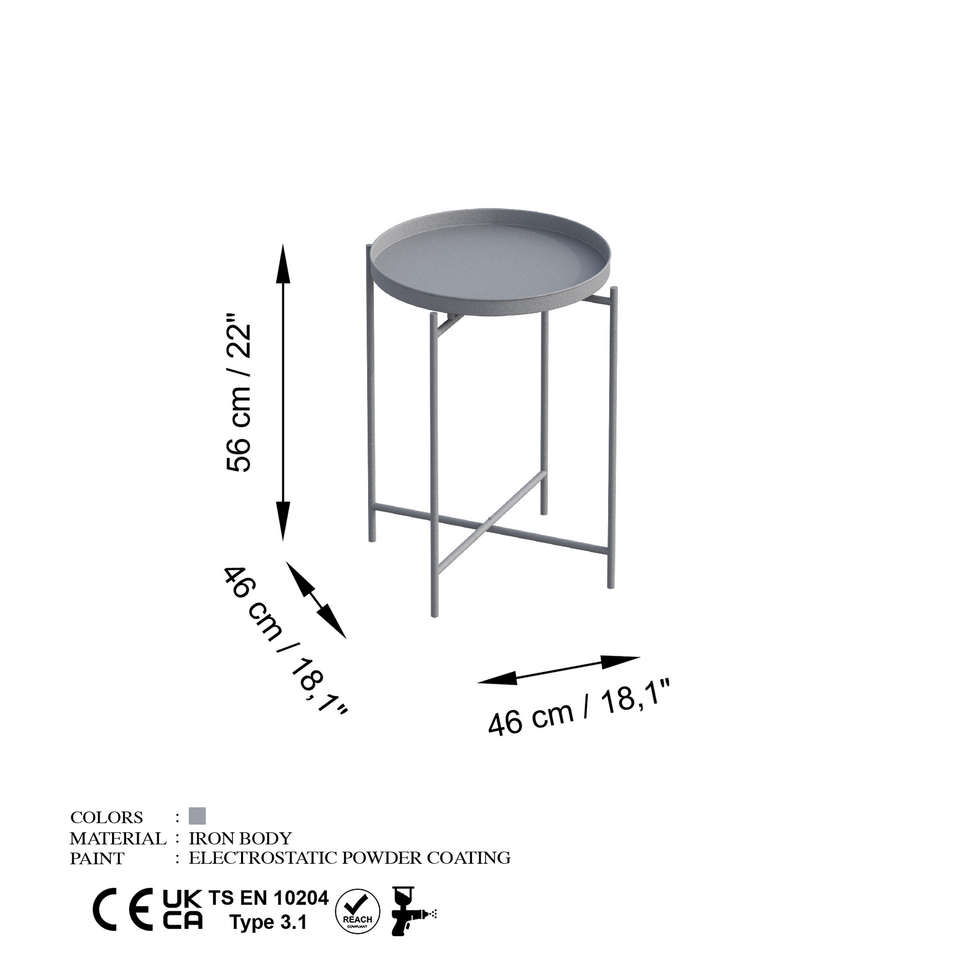 Konferenčný stolík Shb-007-C, sivý