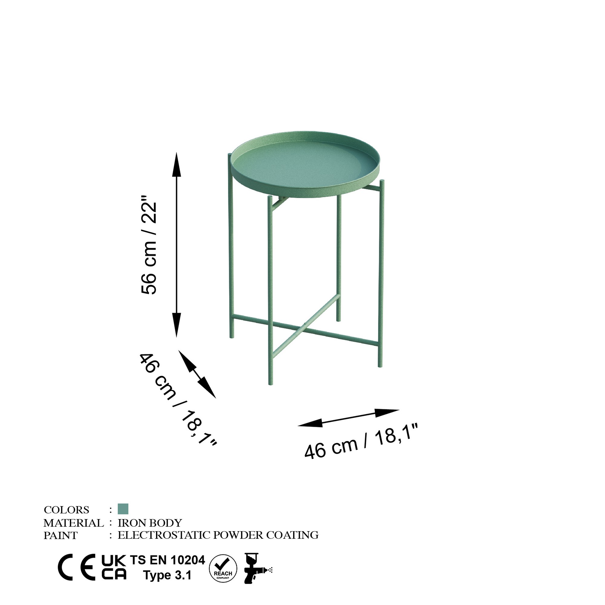 Konferenčný stolík Shb-007-D, zelený
