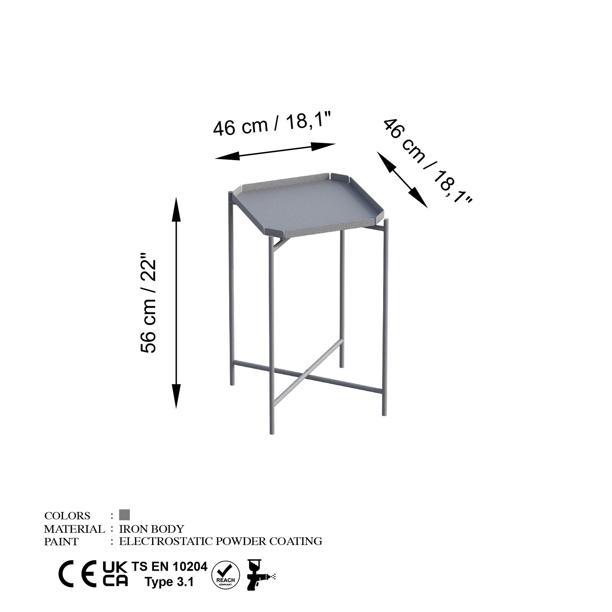 Konferenčný stolík Shb-008-C, sivý
