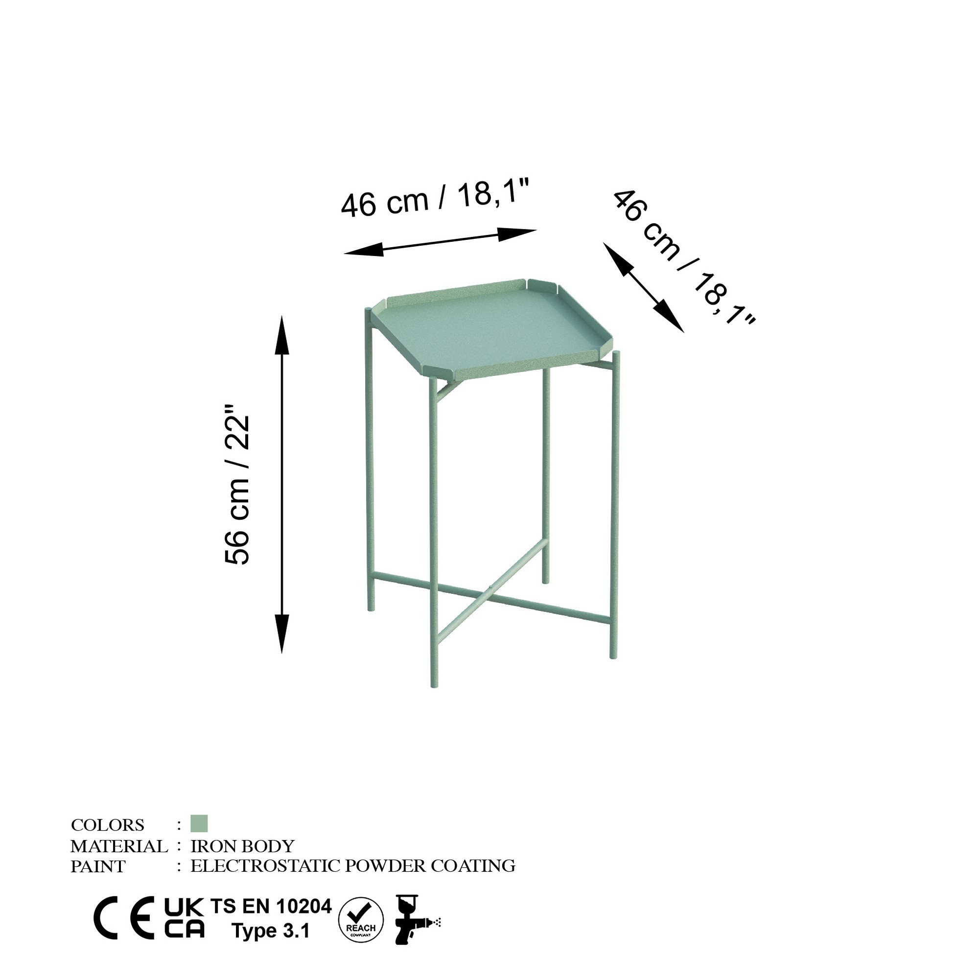 Konferenčný stolík Shb-008-D, zelený