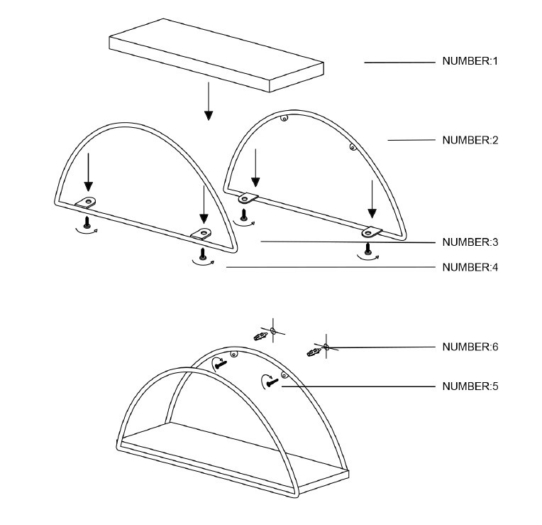 Dekoratívna nástenná polica 2