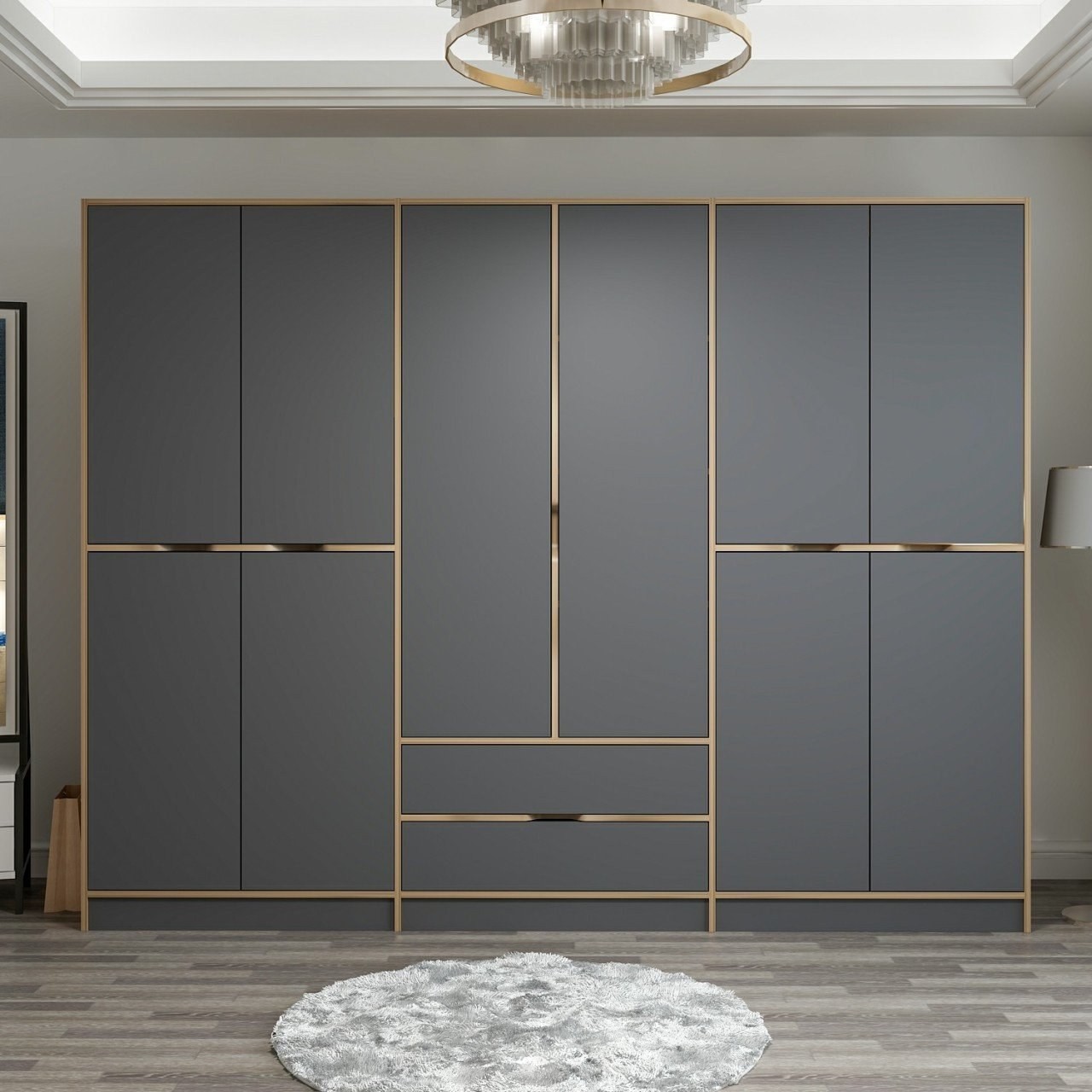 Šatní skříň ELINA 277x208x52 cm – Dore / 7200 ASIRGROUP