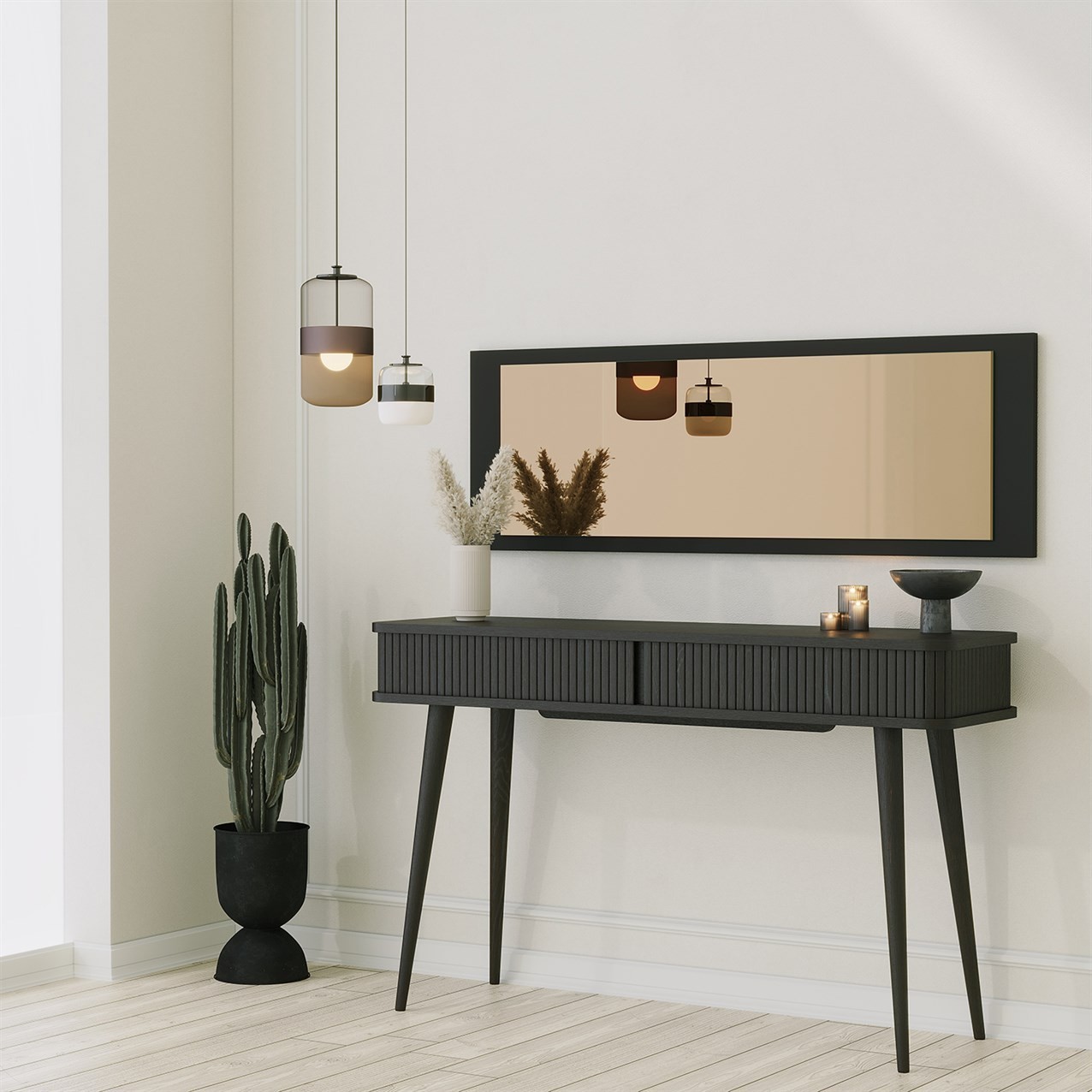 Zrkadlo Basic – 40 x 120 – Bronzová, Čierna