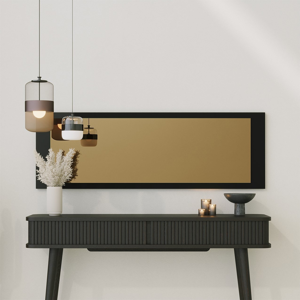 Zrkadlo Basic – 40 x 120 – Bronzová, Čierna