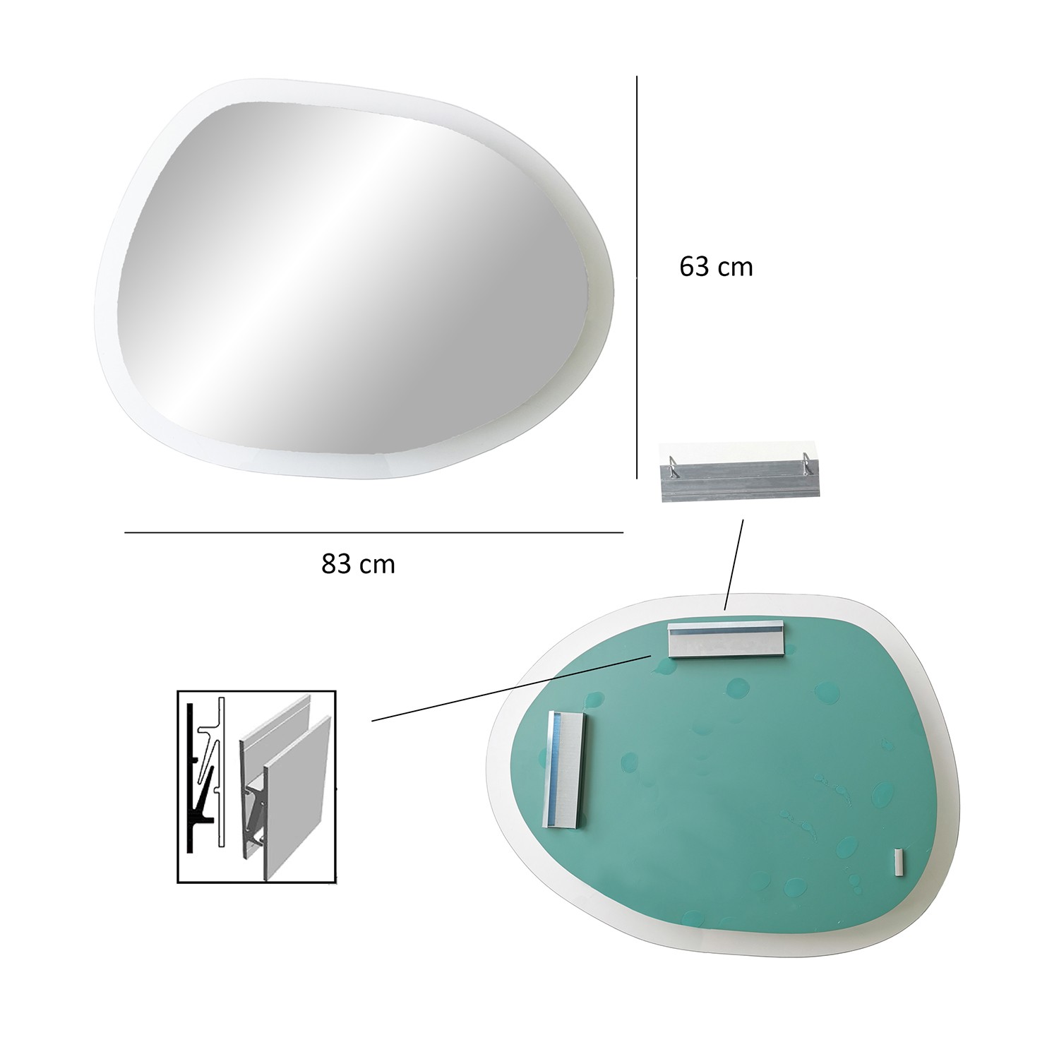 Zrkadlo Aqua Gusto – priehľadná