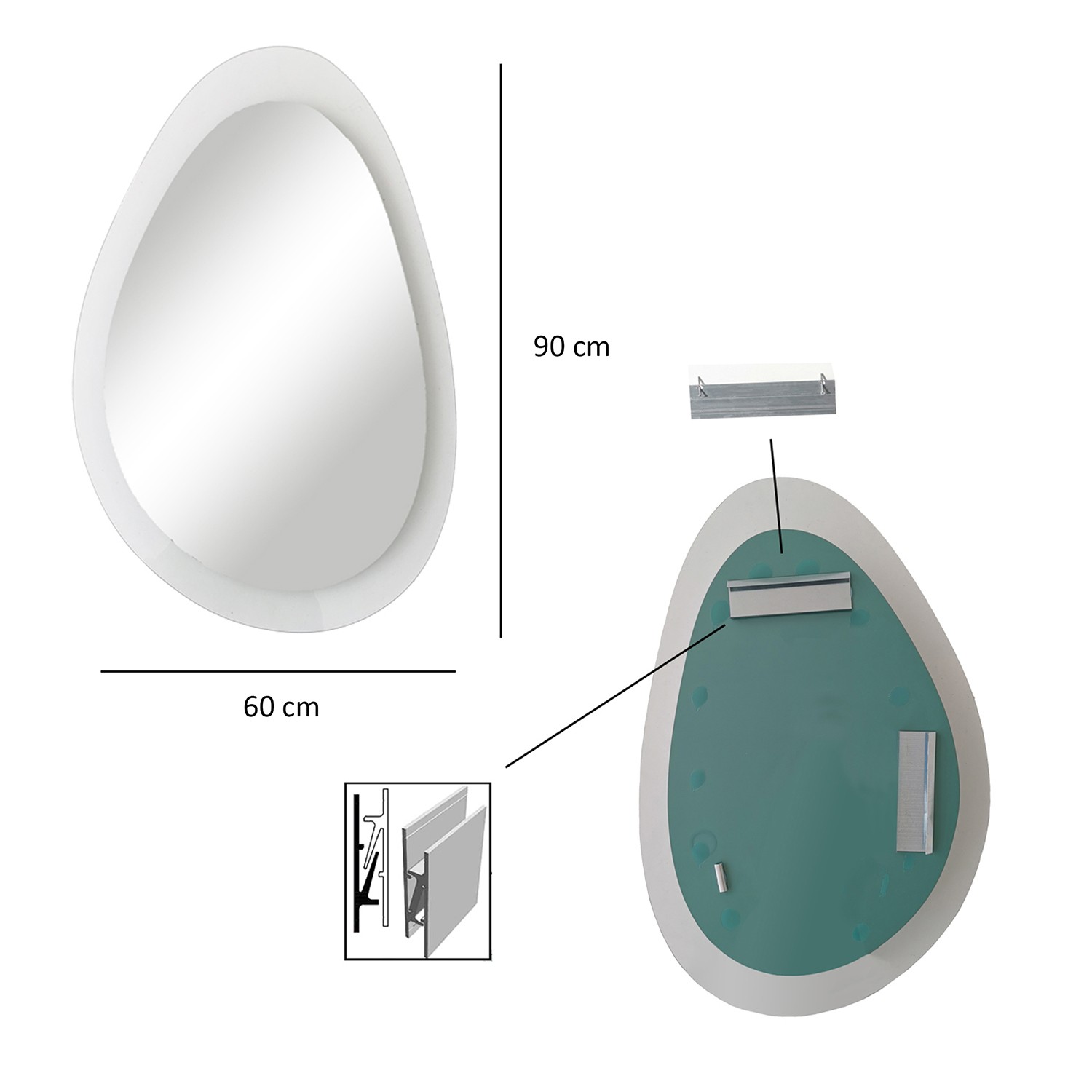 Zrkadlo Aqua Porto – priehľadná