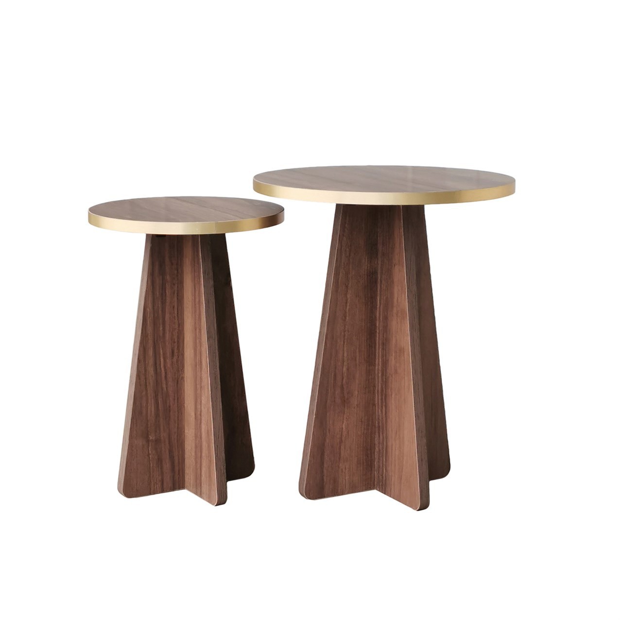 Súprava stolíkov Mushroom 2 – zlatá, orech