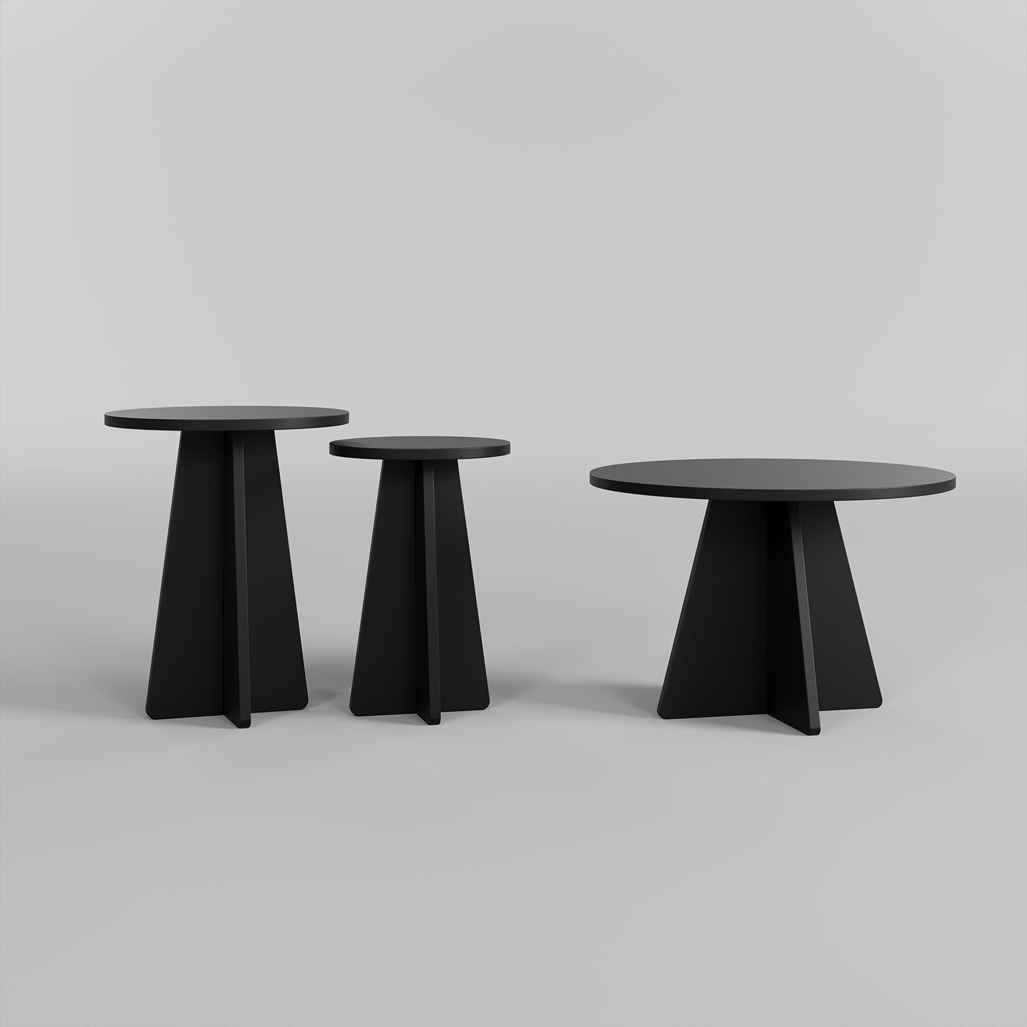 Súprava stolíkov Mushroom 2 – čierna