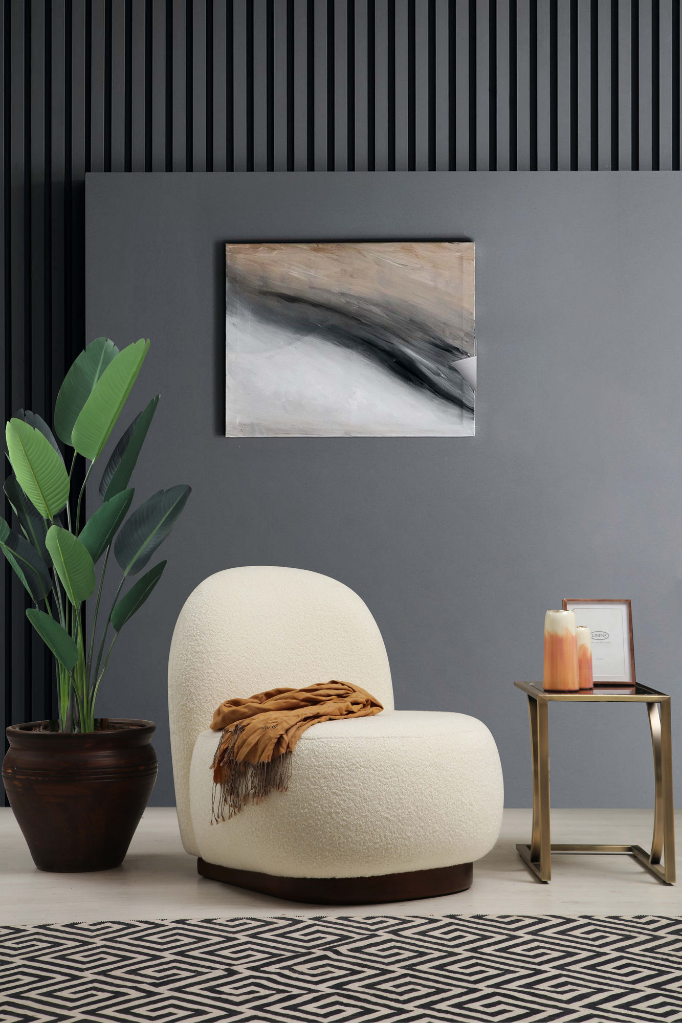 Kreslo Tina – Bouclet biela