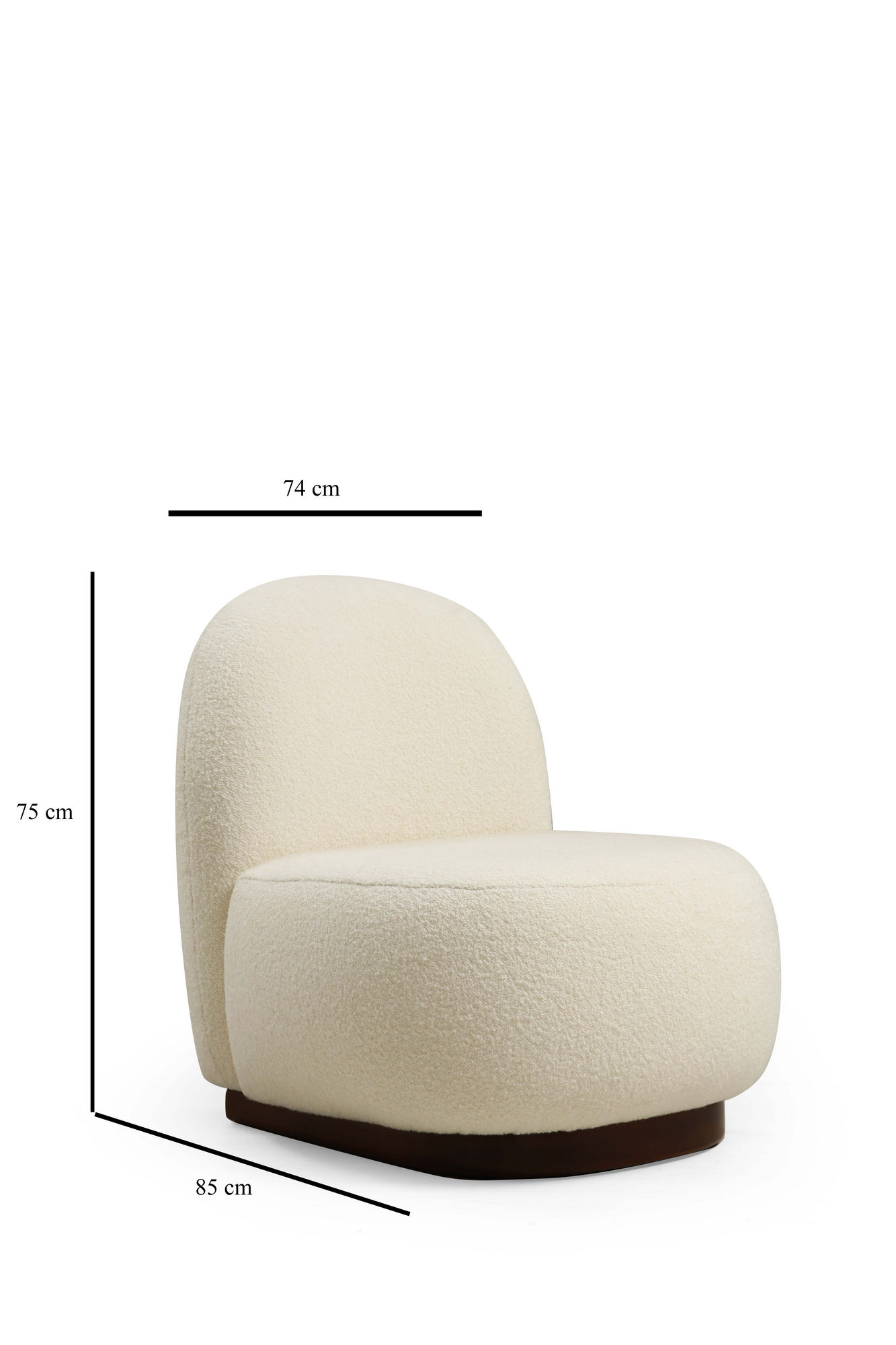 Kreslo Tina – Bouclet biela