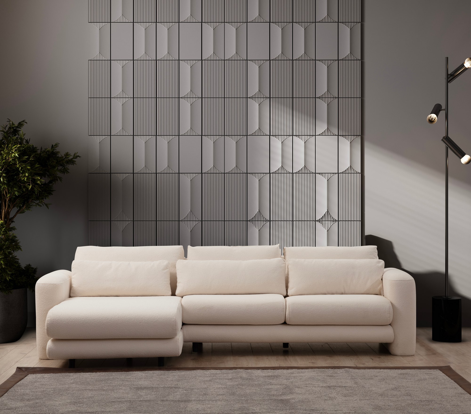 Rohová sedačka Lily Corner ľavý roh, krémová