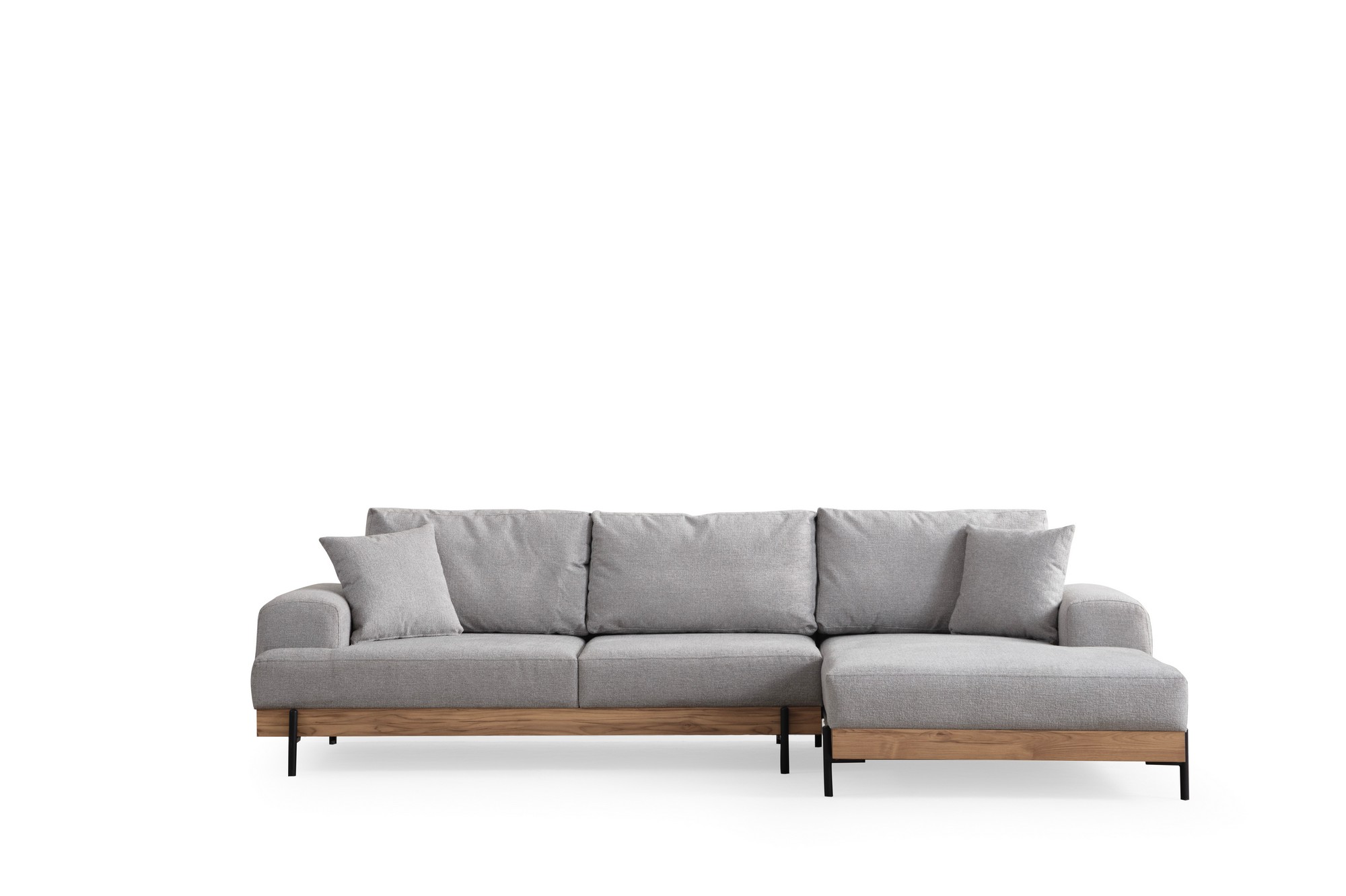 Rohová sedačka Eti Oak, pravý roh– sivá