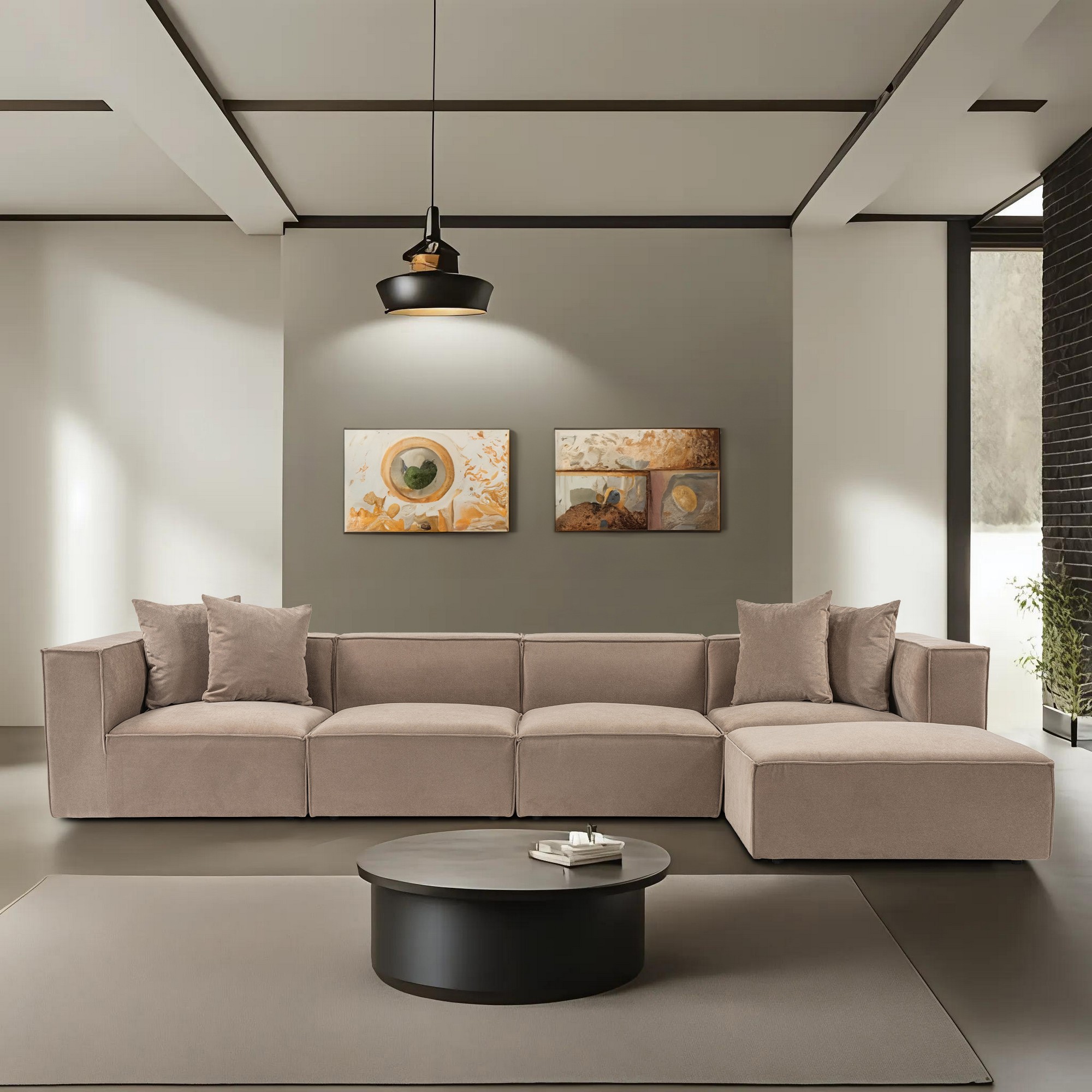 Rohová pohovka SORA (L1-O1-O1-1R-POUFFE ) ASIRGROUP (foto 911)