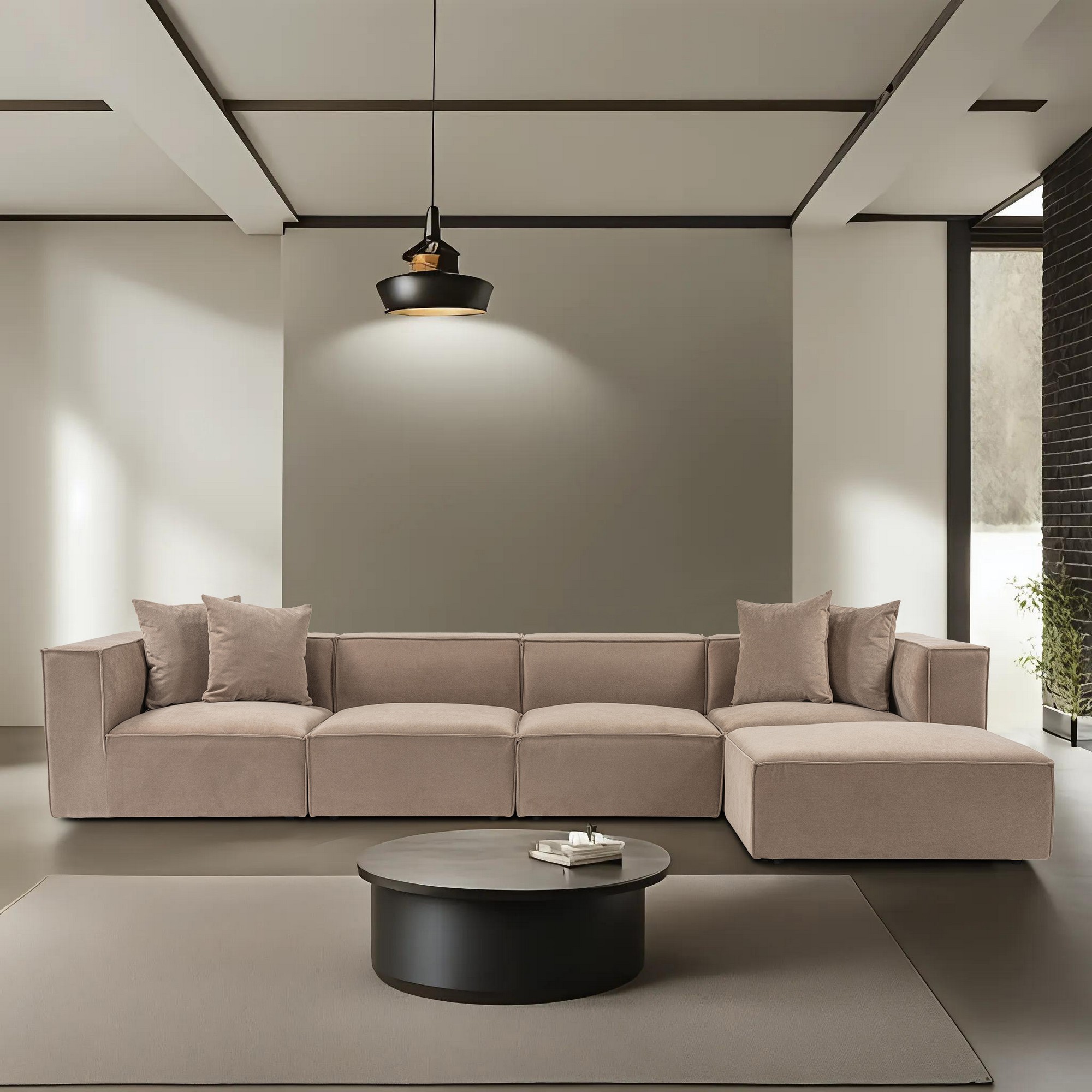 Rohová pohovka SORA (L1-O1-O1-1R-POUFFE ) ASIRGROUP (foto 914)