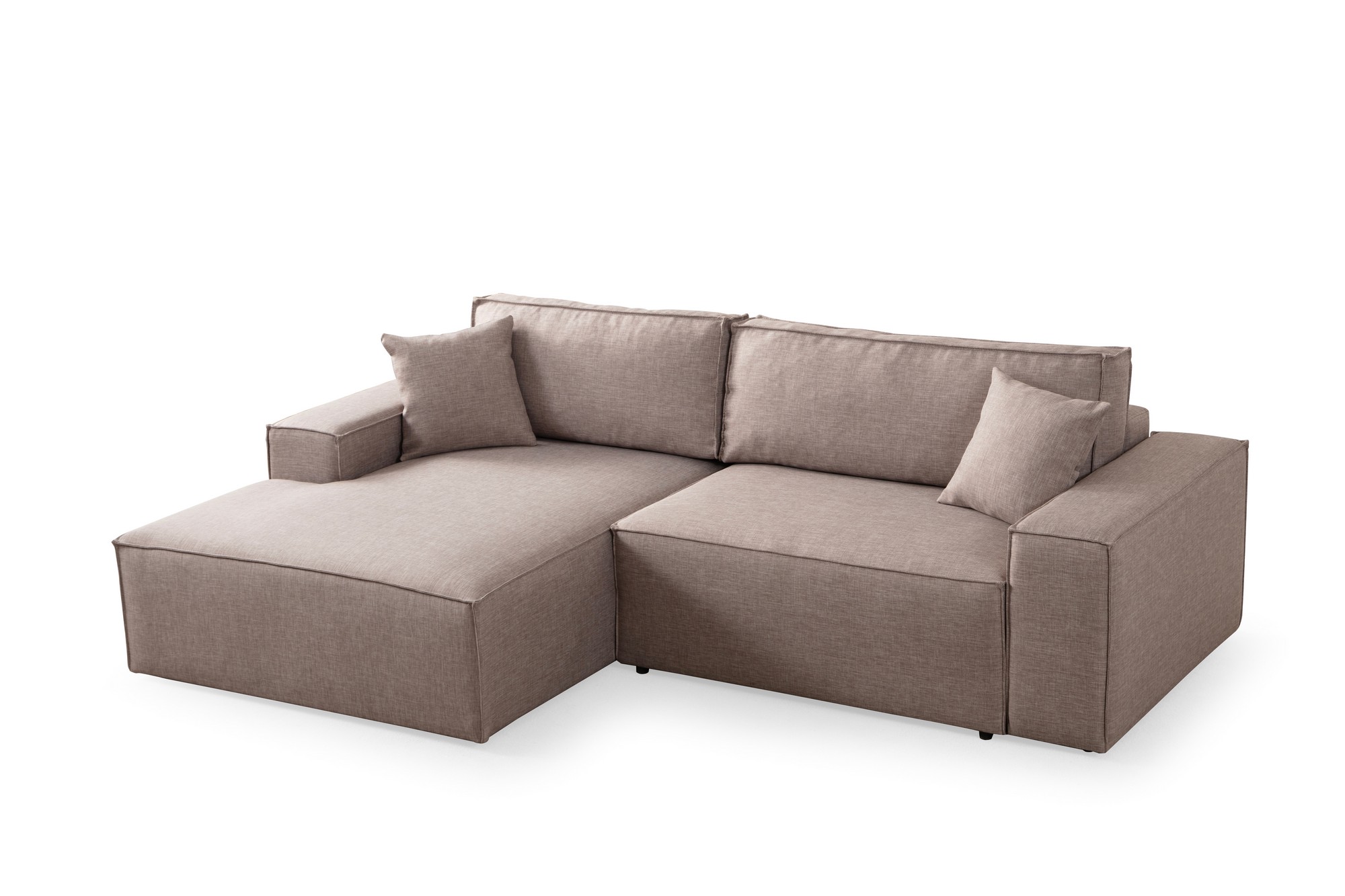 Rohová sedačka Perlo, ľavý roh – hnedá