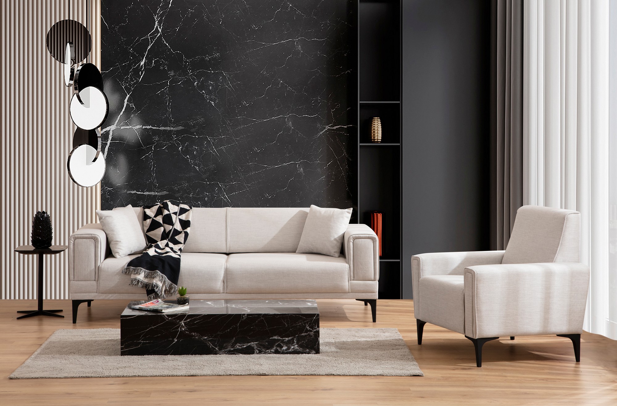 Trojpohovka Horizon – krémová