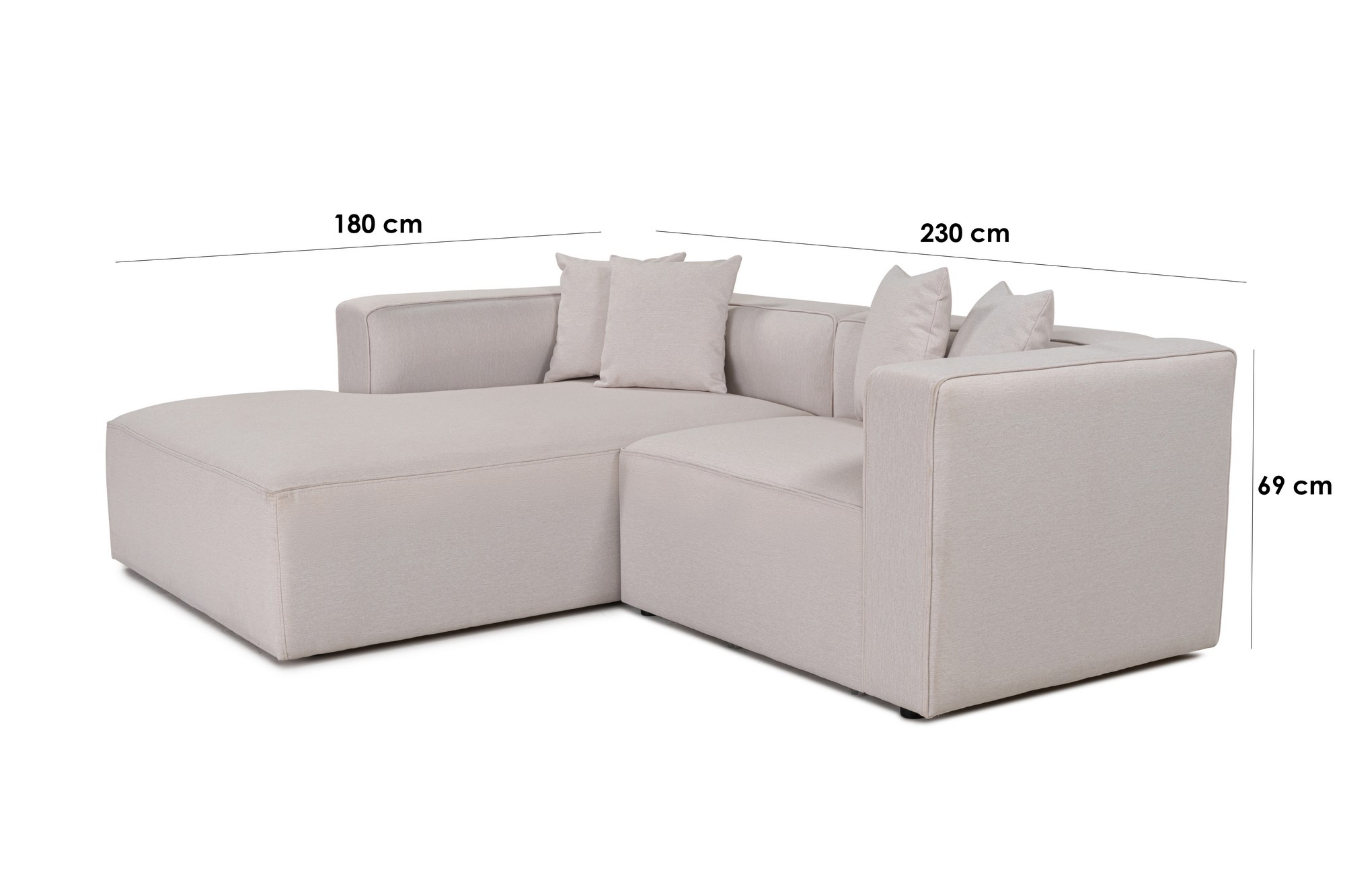 Rohová sedačka Mora XL pravý roh (L1-CHL pravá) – krémová