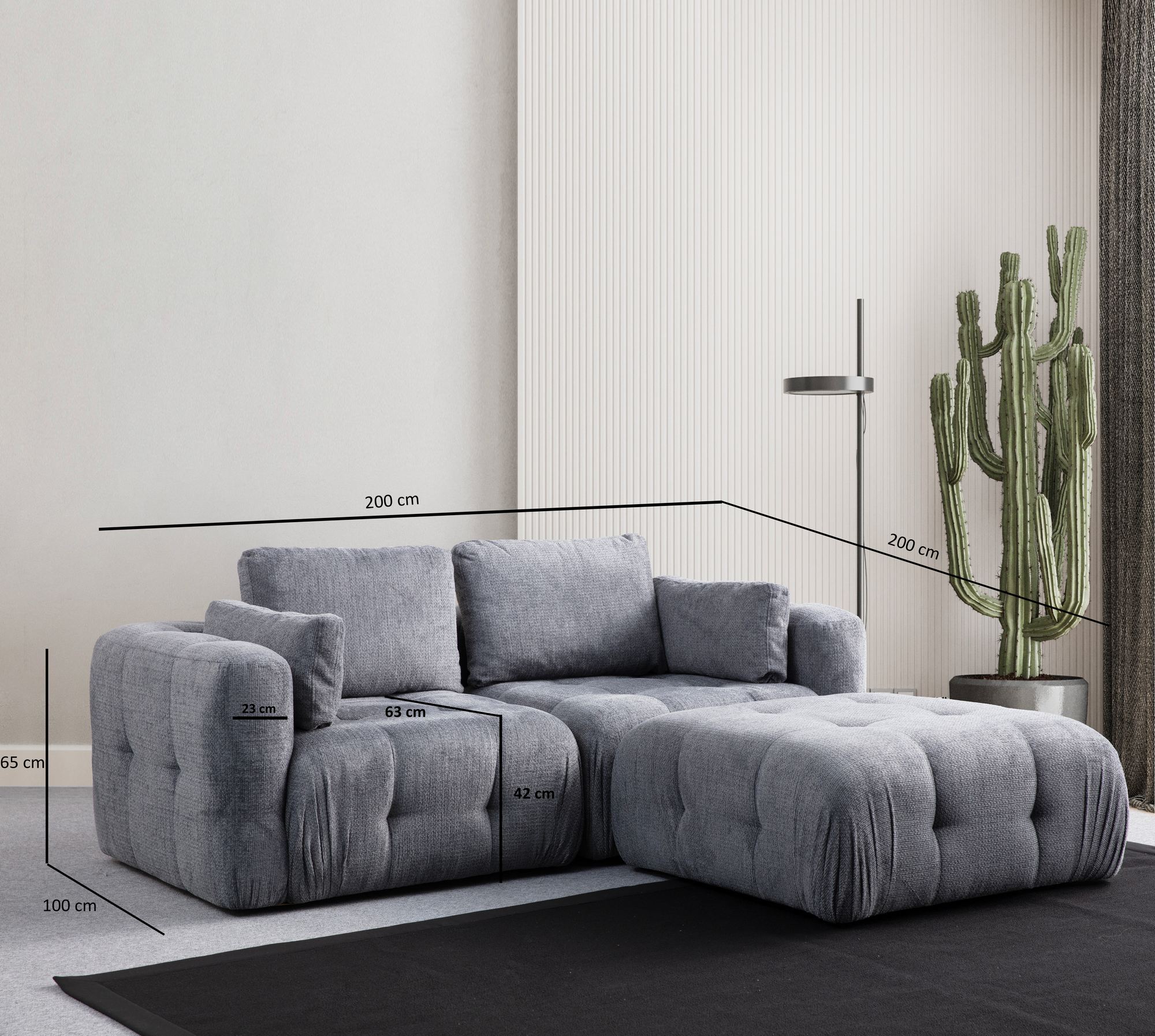 Rohová pohovka AMARIS 2 Seater With Pouffe ASIRGROUP (foto 41)