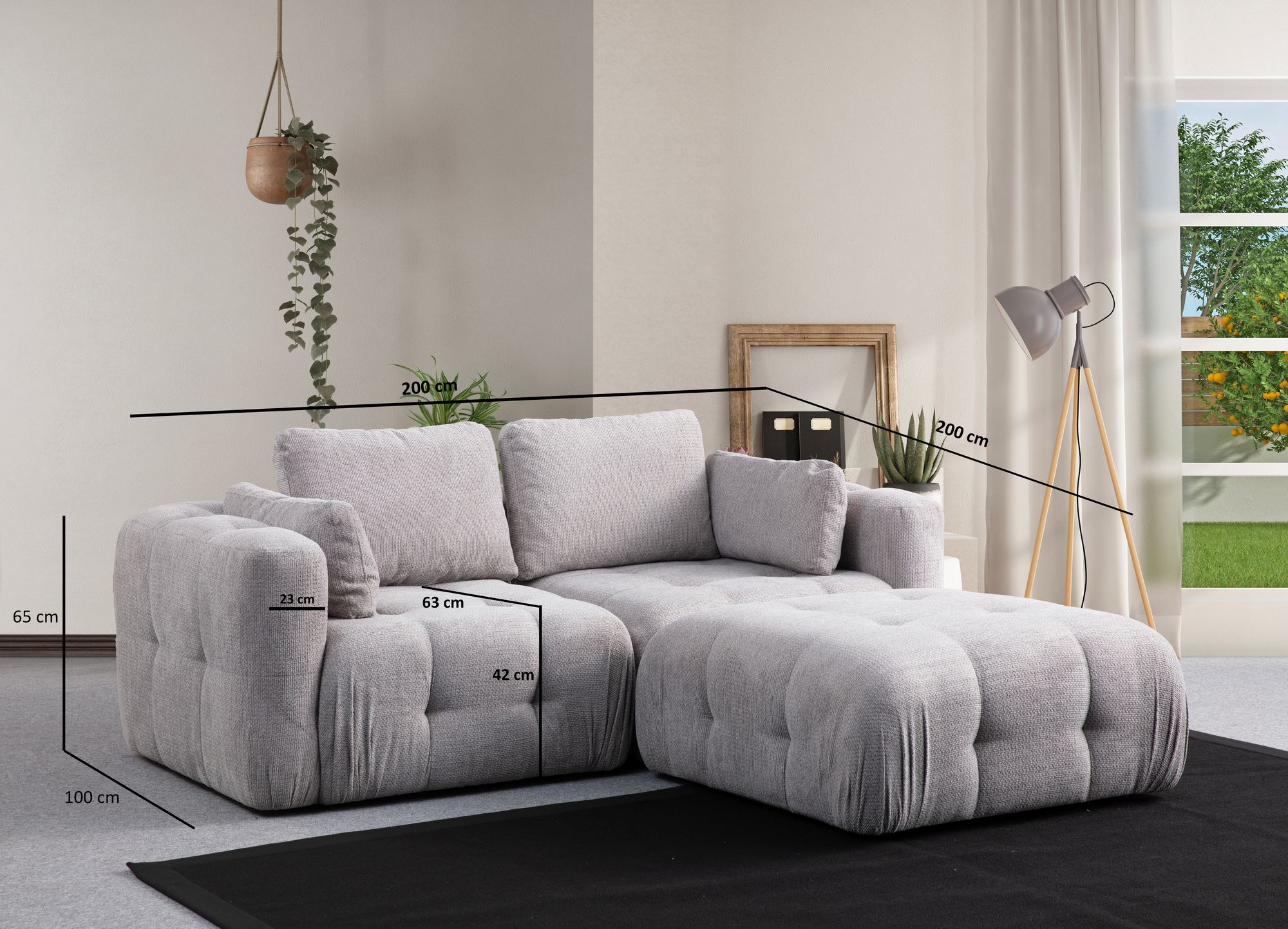 Rohová pohovka AMARIS 2 Seater With Pouffe ASIRGROUP (foto 51)
