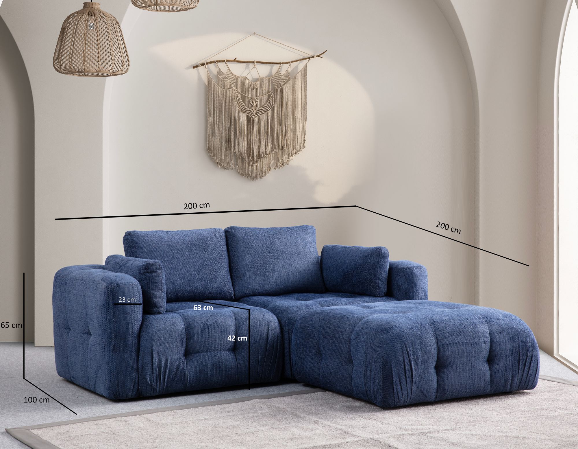 Rohová pohovka AMARIS 2 Seater With Pouffe ASIRGROUP (foto 61)