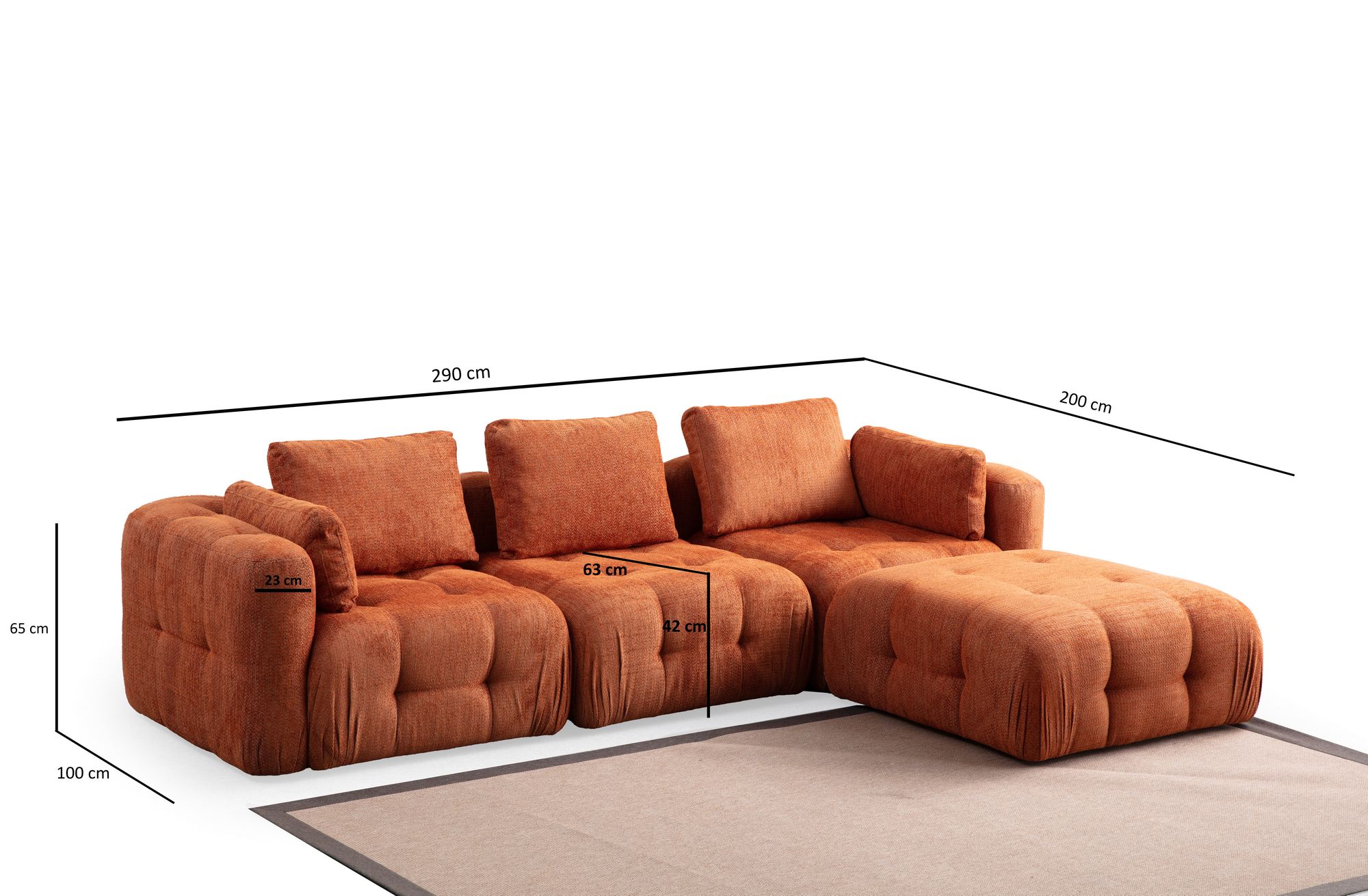 Rohová pohovka AMARIS 3 Seater With Pouffe ASIRGROUP (foto 29)
