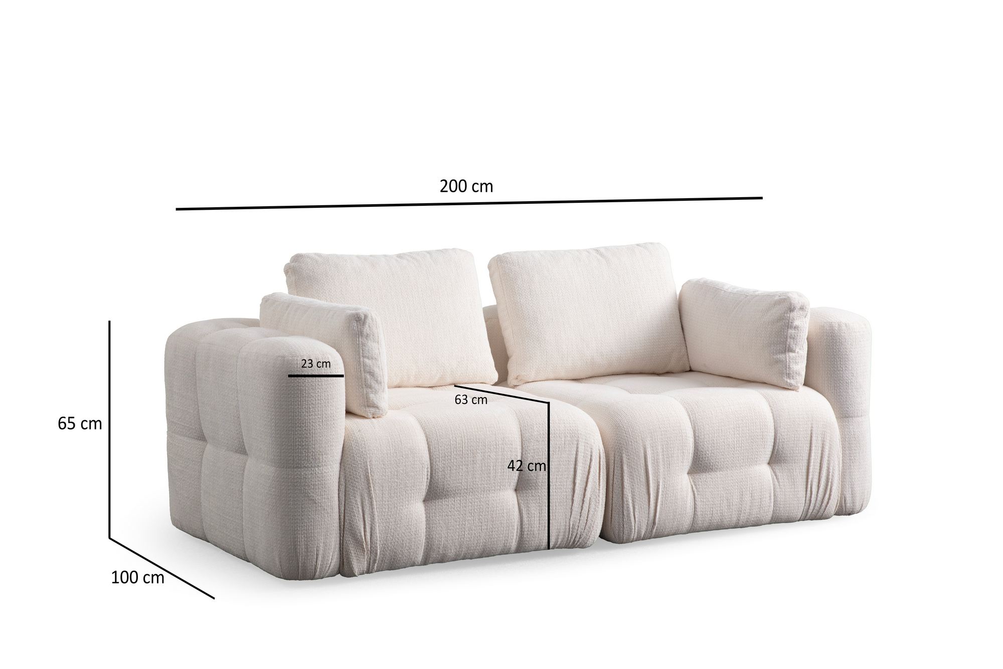 Pohovka dvoumístná AMARIS 2 Seater -White ASIRGROUP (foto 9)