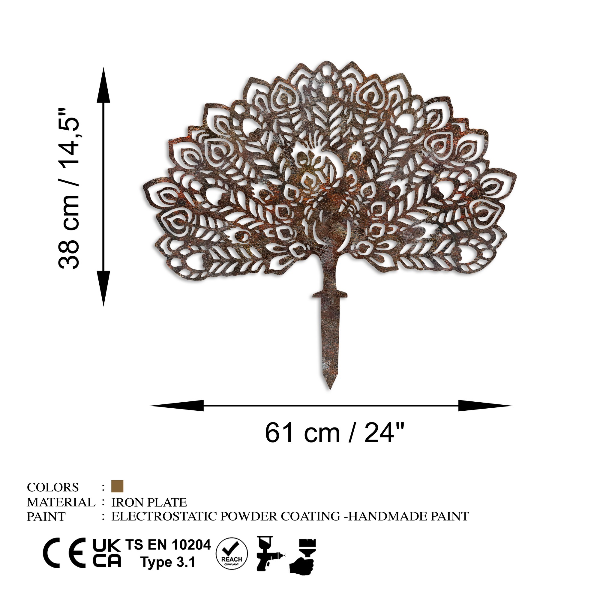Zahradní dekorace PEACOCK A 01 ASIRGROUP (foto 6)