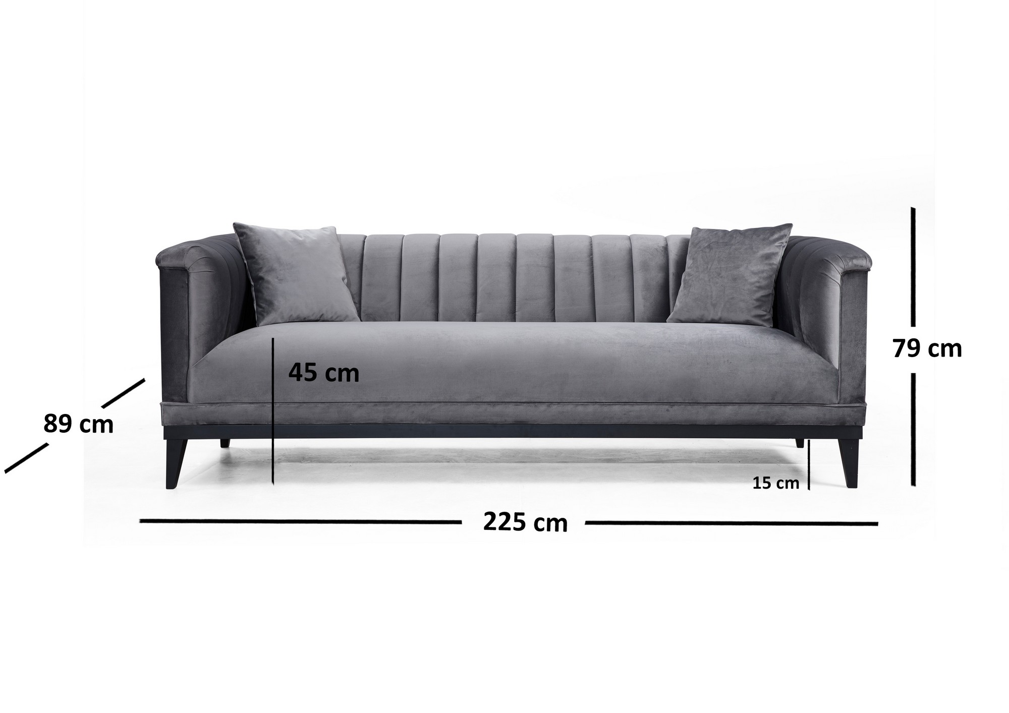 Trojpohovka Trendy – Tmavosivá