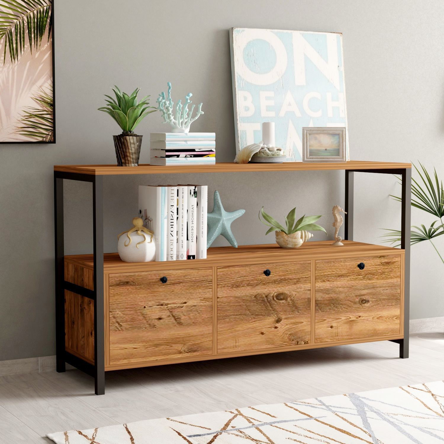 Komoda Nero v2 – Atlantická borovica, čierna